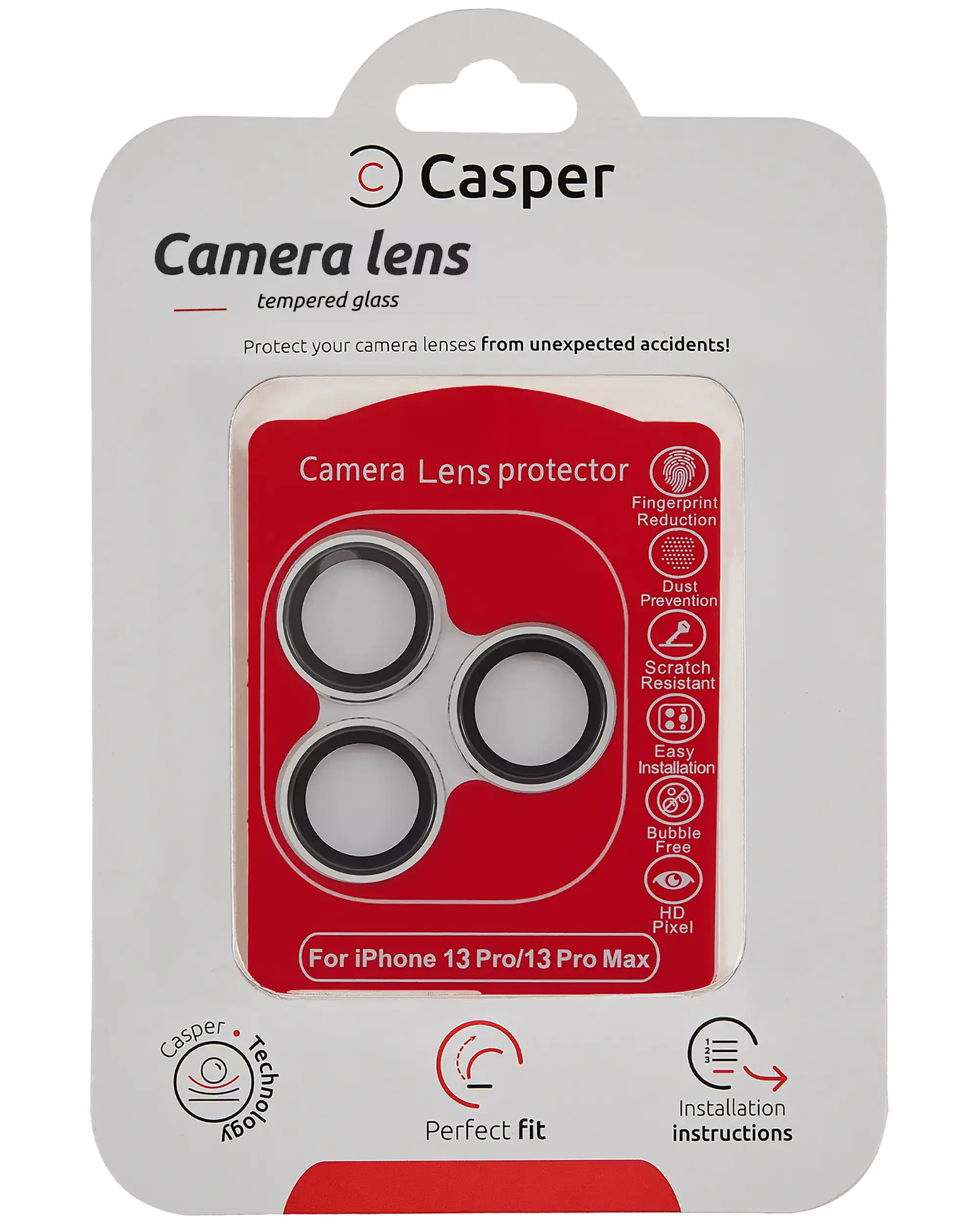 Casper Camera Lens Protector For iPhone 13 Pro / 13 Pro Max (Silver) (Clear)
