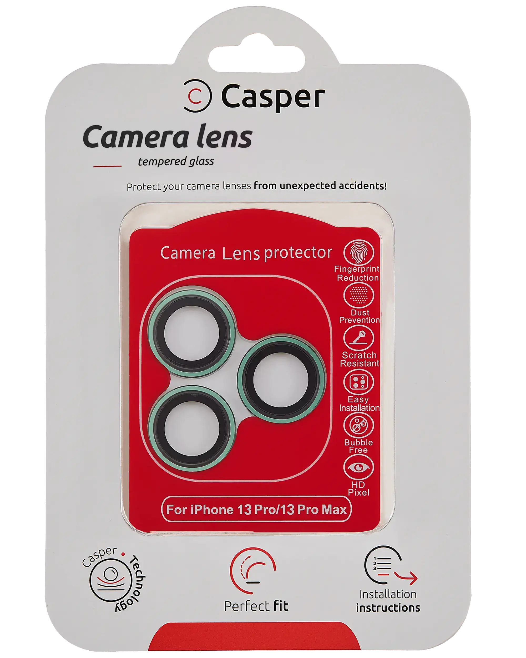 Casper Camera Lens Protector For iPhone 13 Pro / 13 Pro Max (Alpine Green) (Clear)