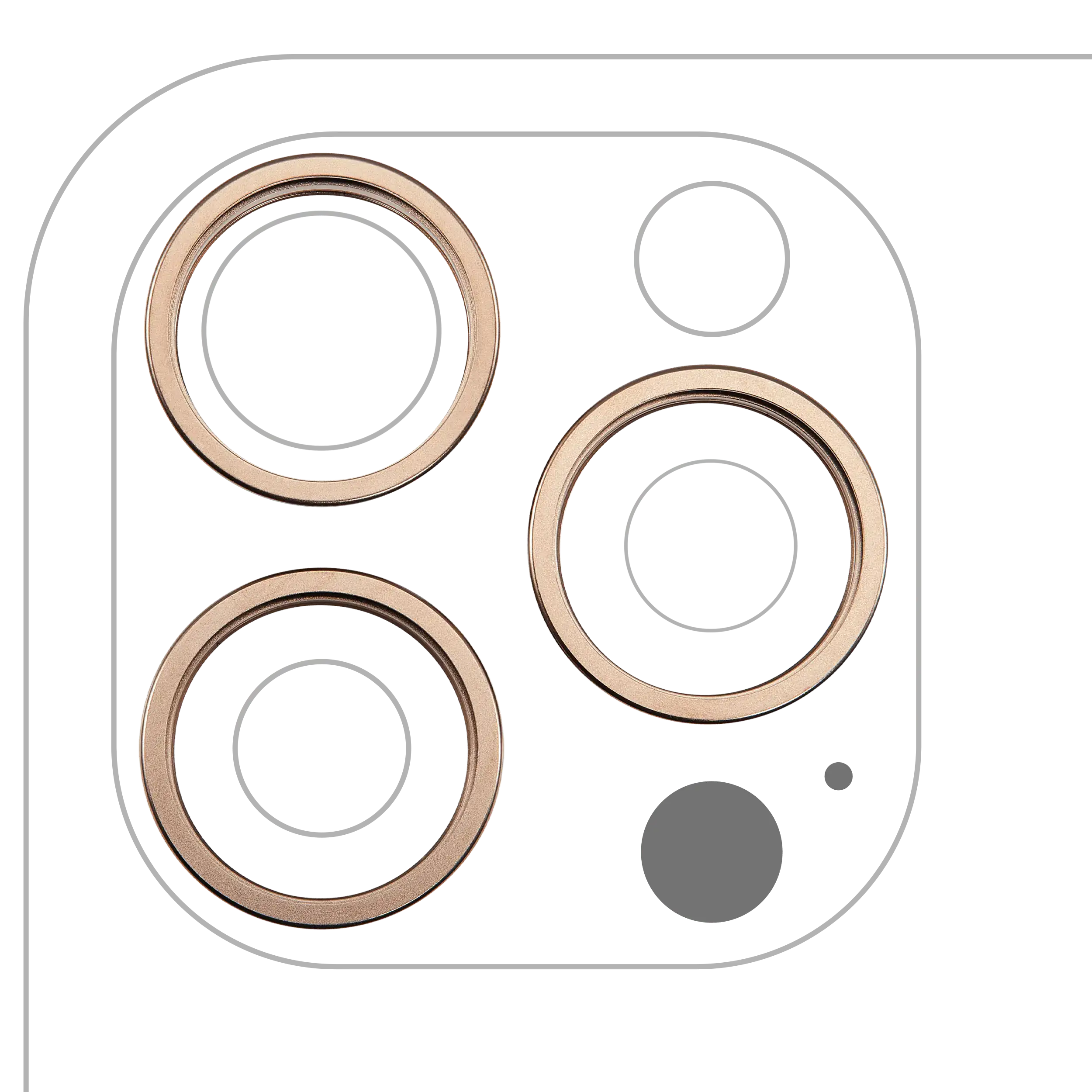 Back Camera Bezel Ring Only For iPhone 16 Pro / 16 Pro Max (Desert Titaniuml) (3 Piece Set)