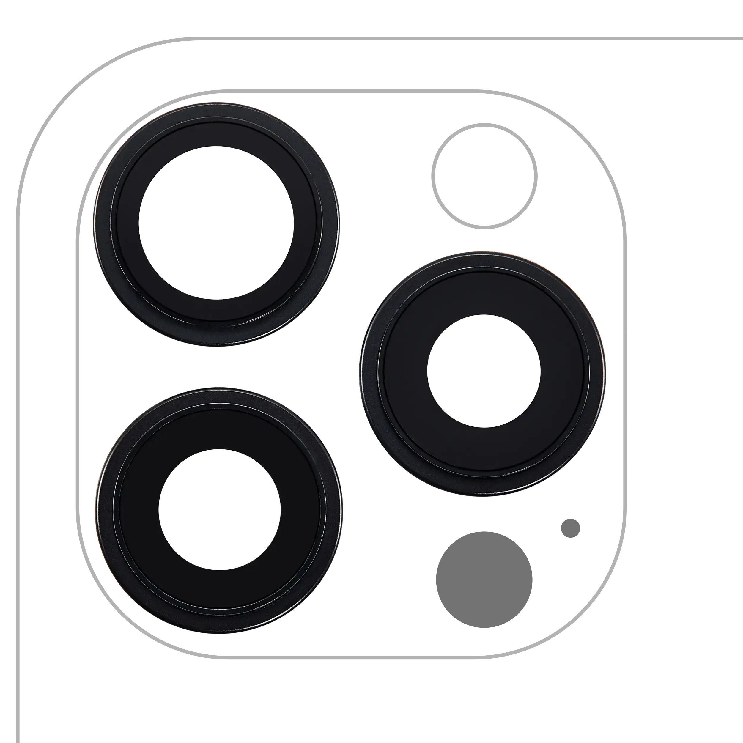 Back Camera Lens With Bracket & Bezel For iPhone 16 Pro / 16 Pro Max (Black Titanium) (3 Piece Set) (Premium)