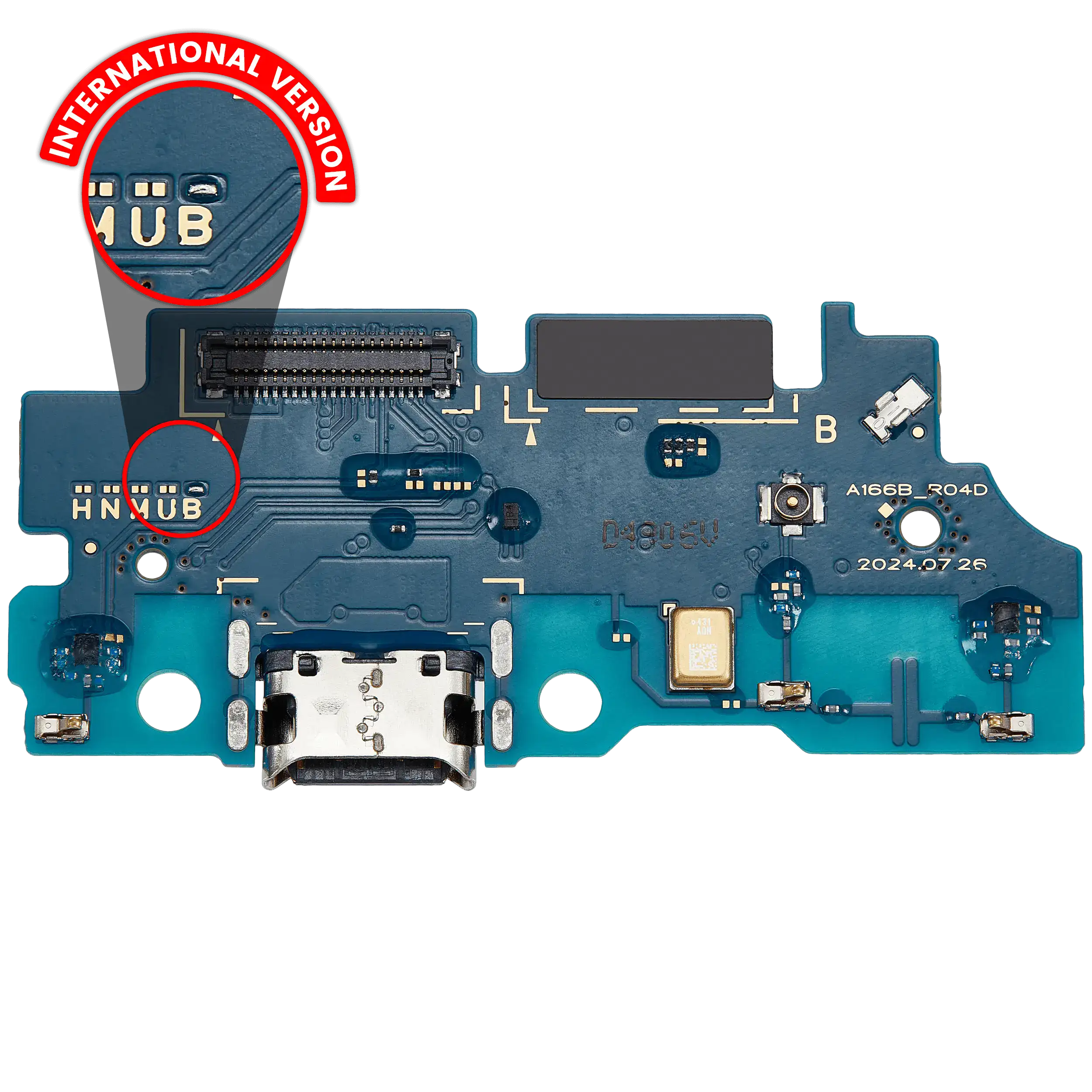 Charging Port With Board For Samsung Galaxy A16 5G (A166B / 2024) (International Version) (Premium)
