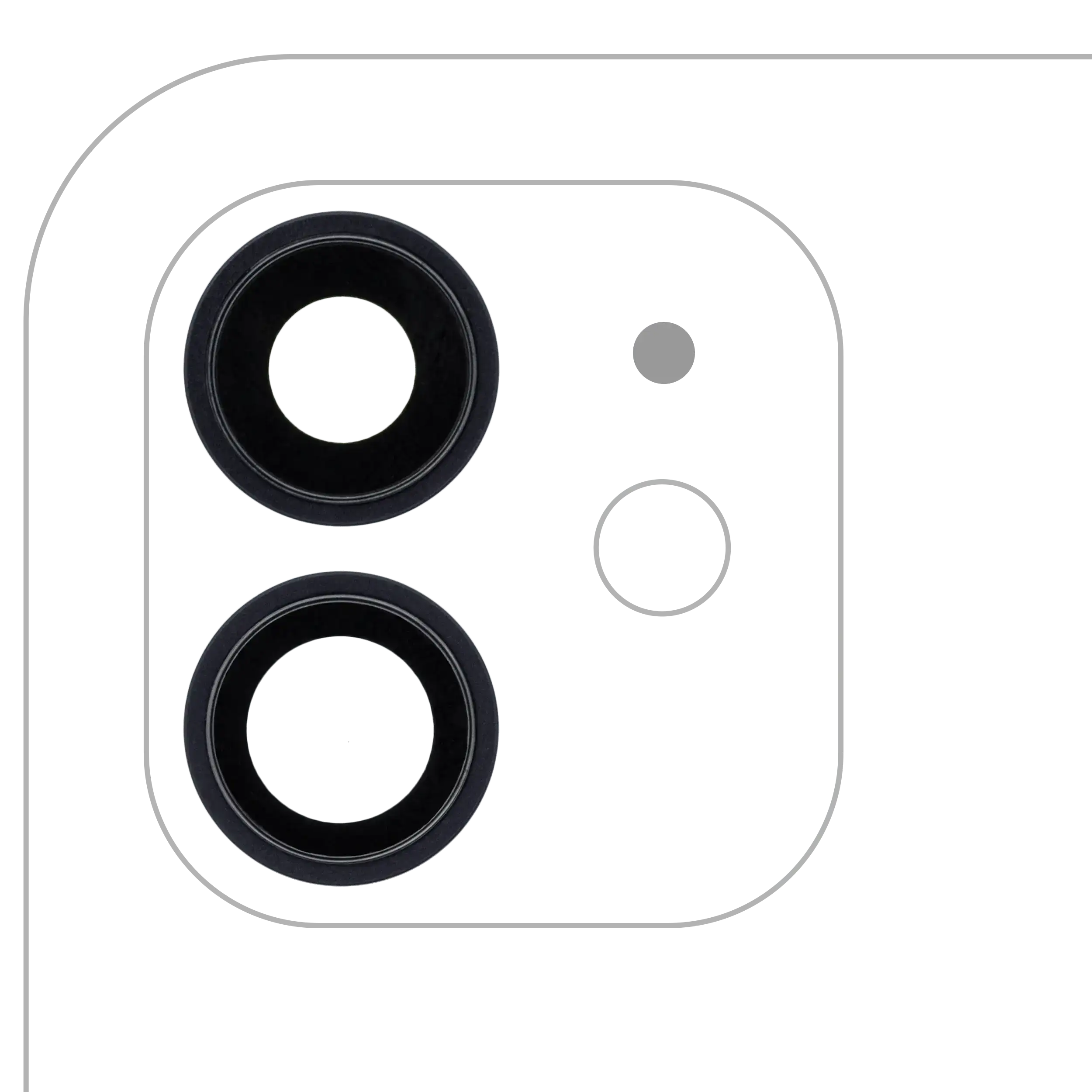 Back Camera Lens With Bracket & Bezel For iPhone 12 / 12 Mini (Aftermarket Plus) (Black)