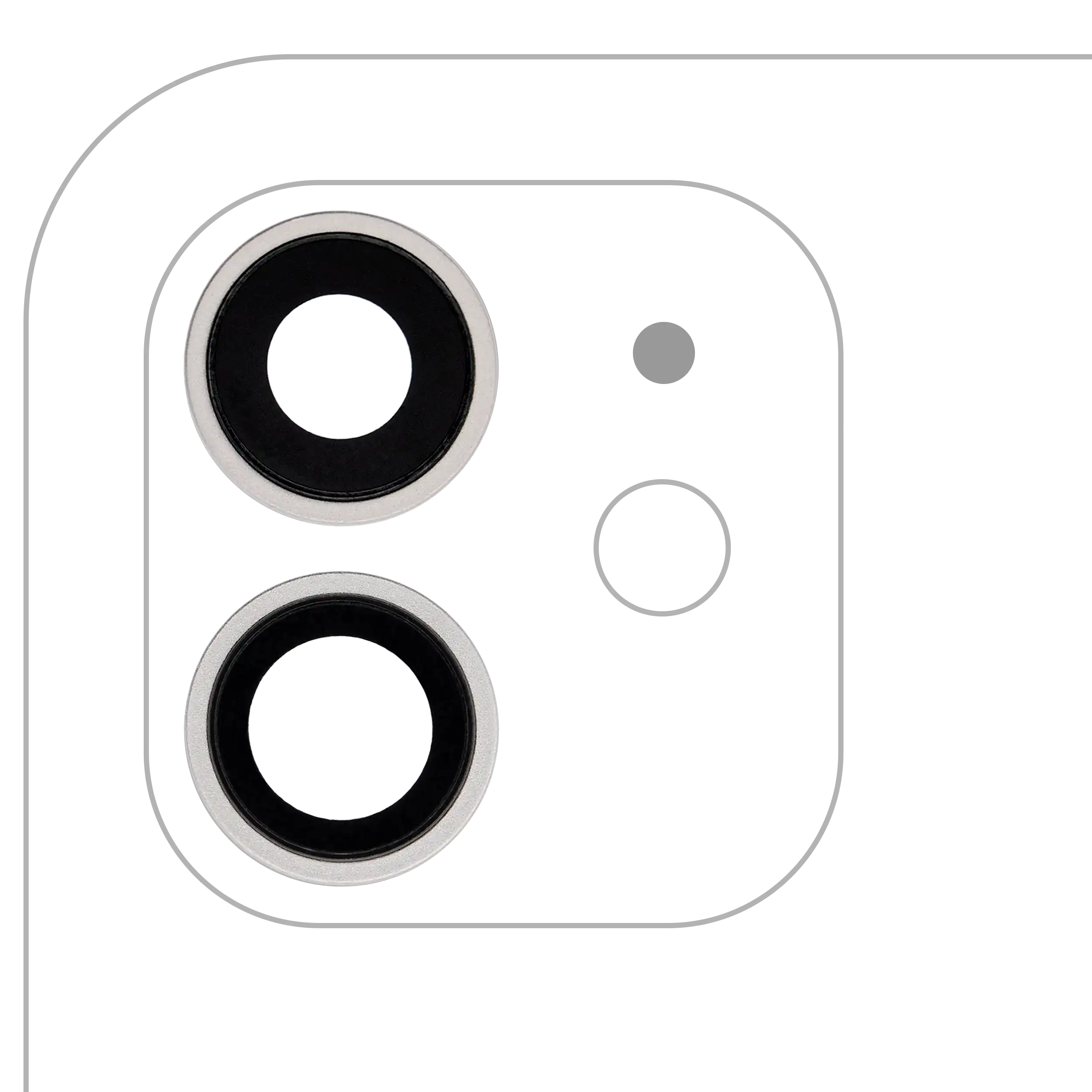 Back Camera Lens With Bracket & Bezel For iPhone 12 / 12 Mini (Aftermarket Plus) (White)