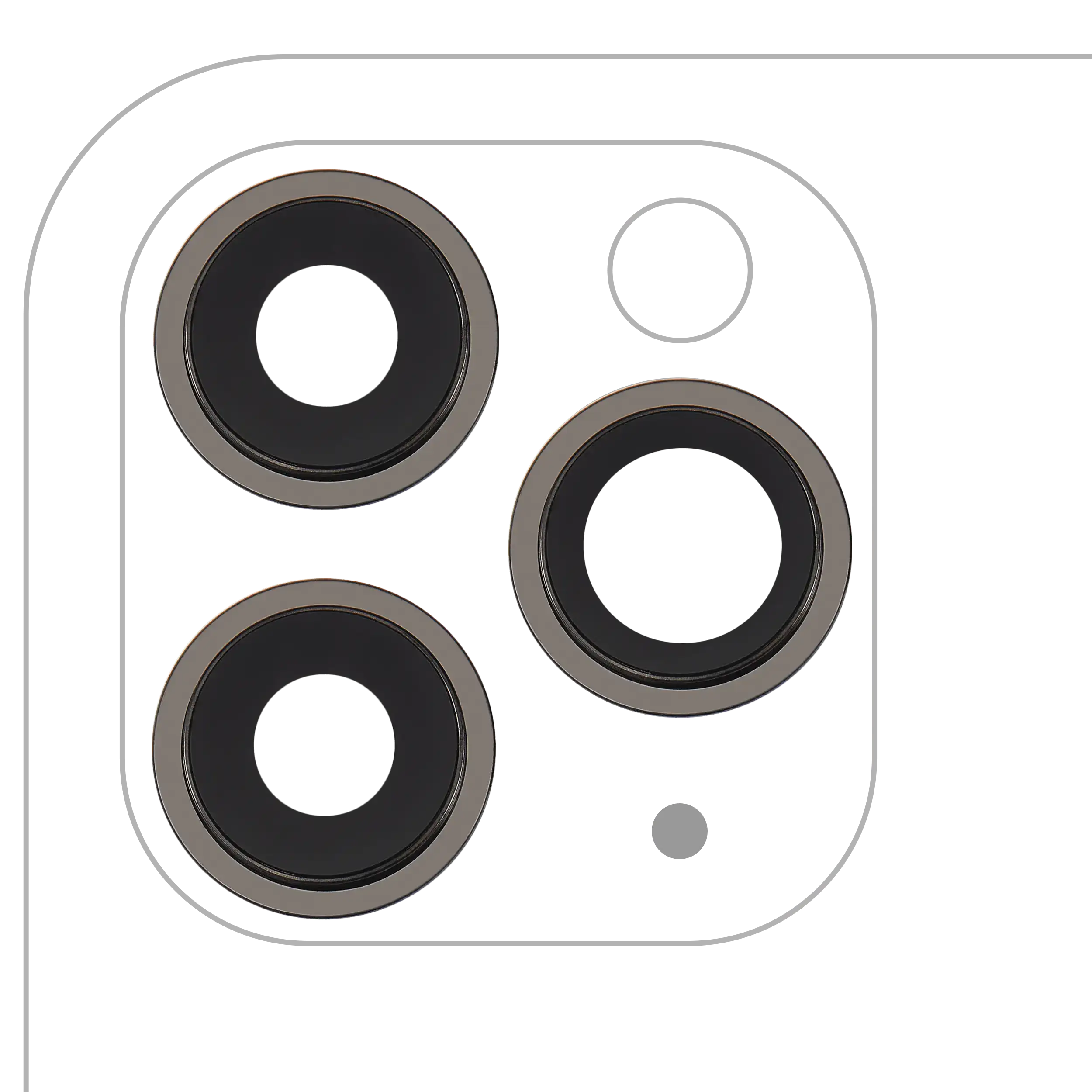 Back Camera Lens With Bracket & Bezel For iPhone 11 Pro / Pro Max (3 Piece Set) (Aftermarket Plus) (Black)