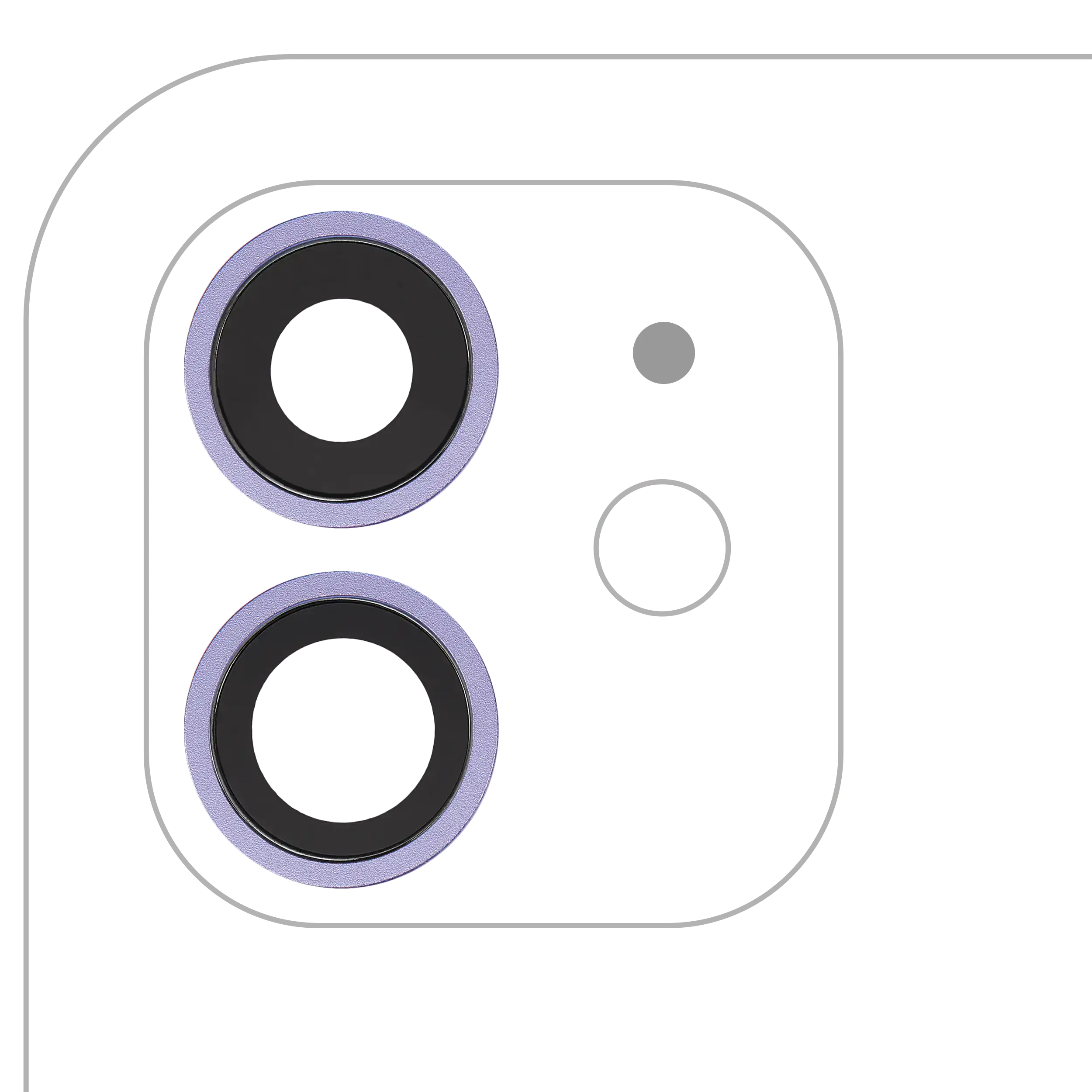 Back Camera Lens With Bracket & Bezel For iPhone 12 / 12 Mini (Aftermarket Plus) (Purple)