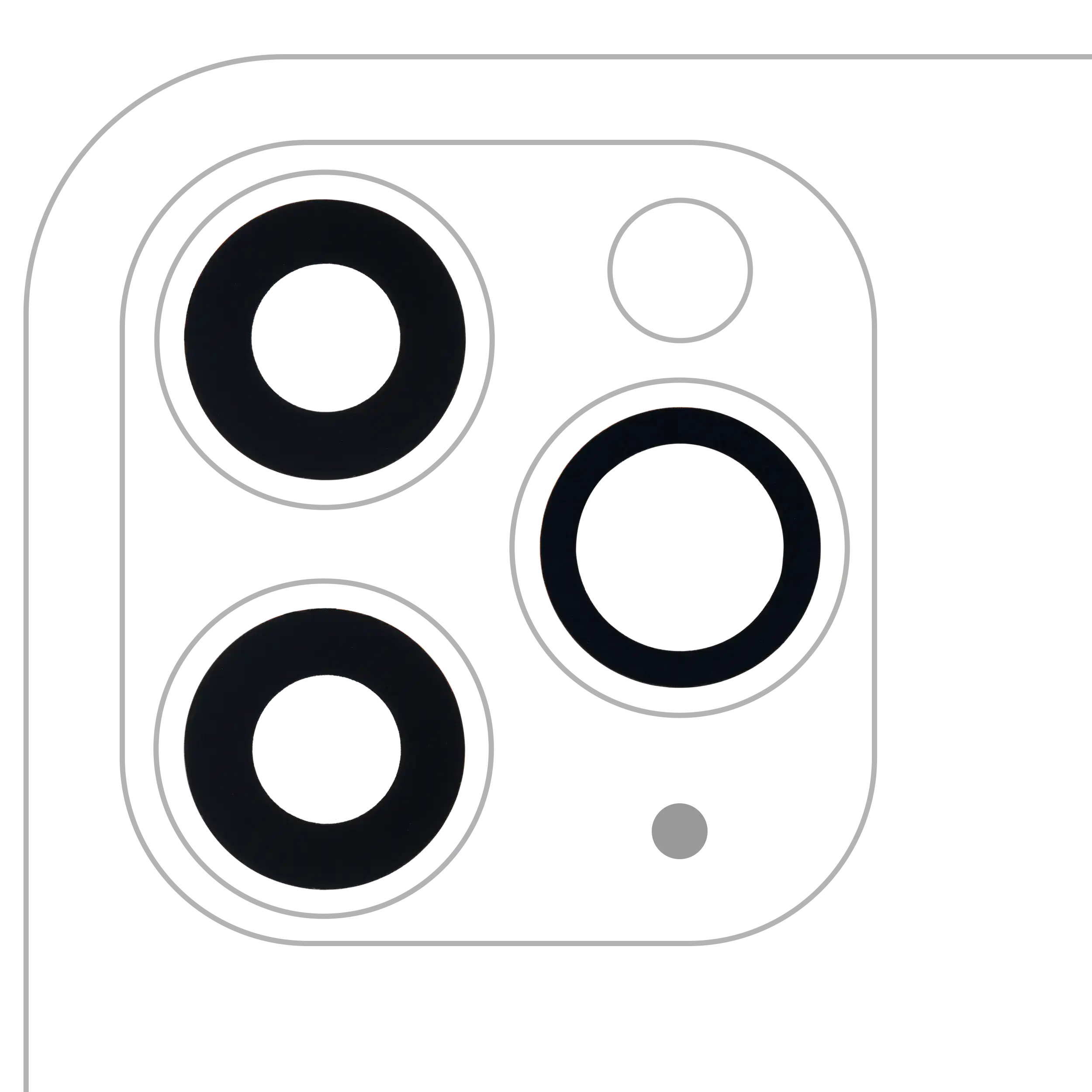 Back Camera Lens (Glass Only) With Adhesive For iPhone 11 Pro / Pro Max (3 Piece Set) (10 Pack) (Aftermarket Plus)