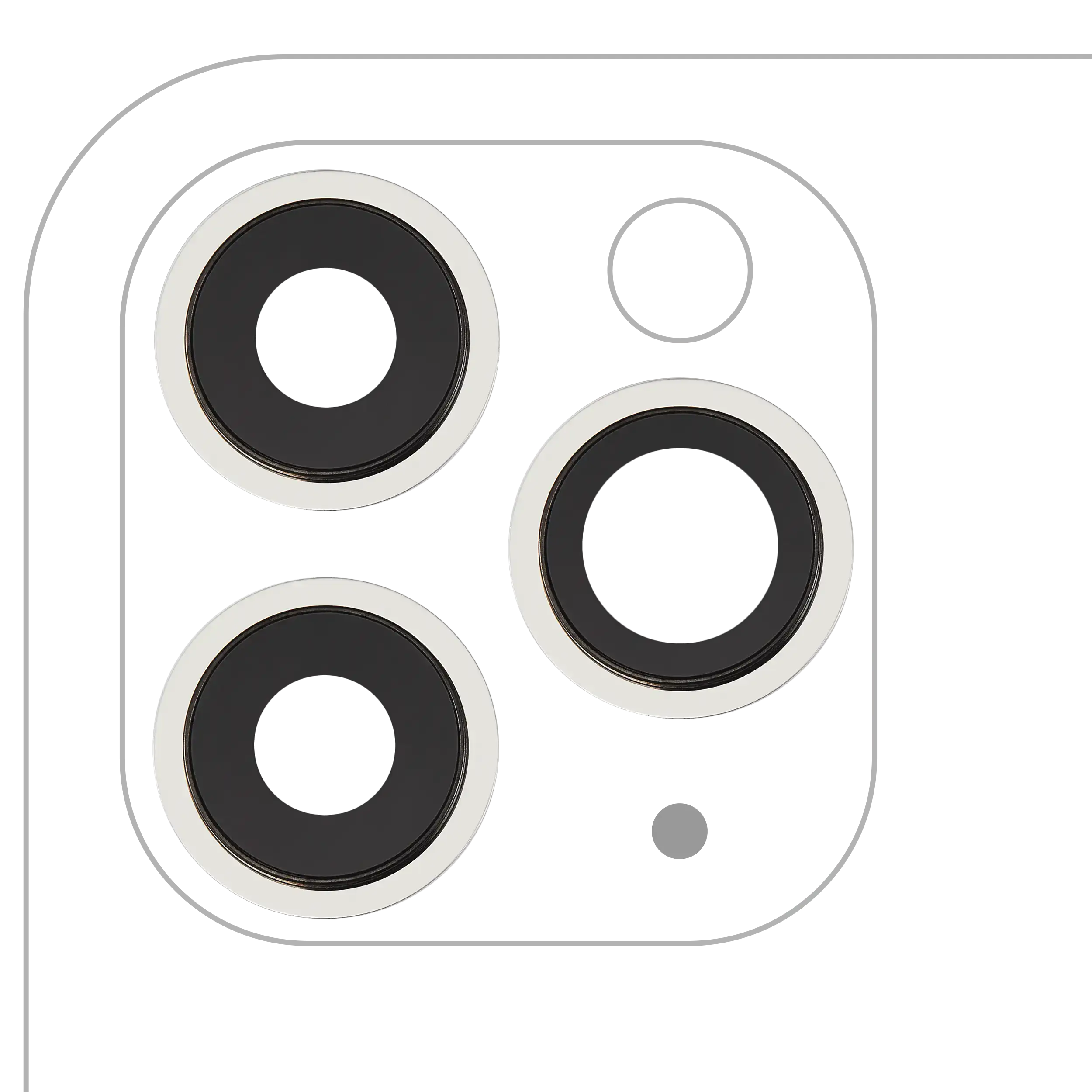Back Camera Lens With Bracket & Bezel For iPhone 11 Pro / Pro Max (3 Piece Set) (Real Sapphire / Premium) (White)