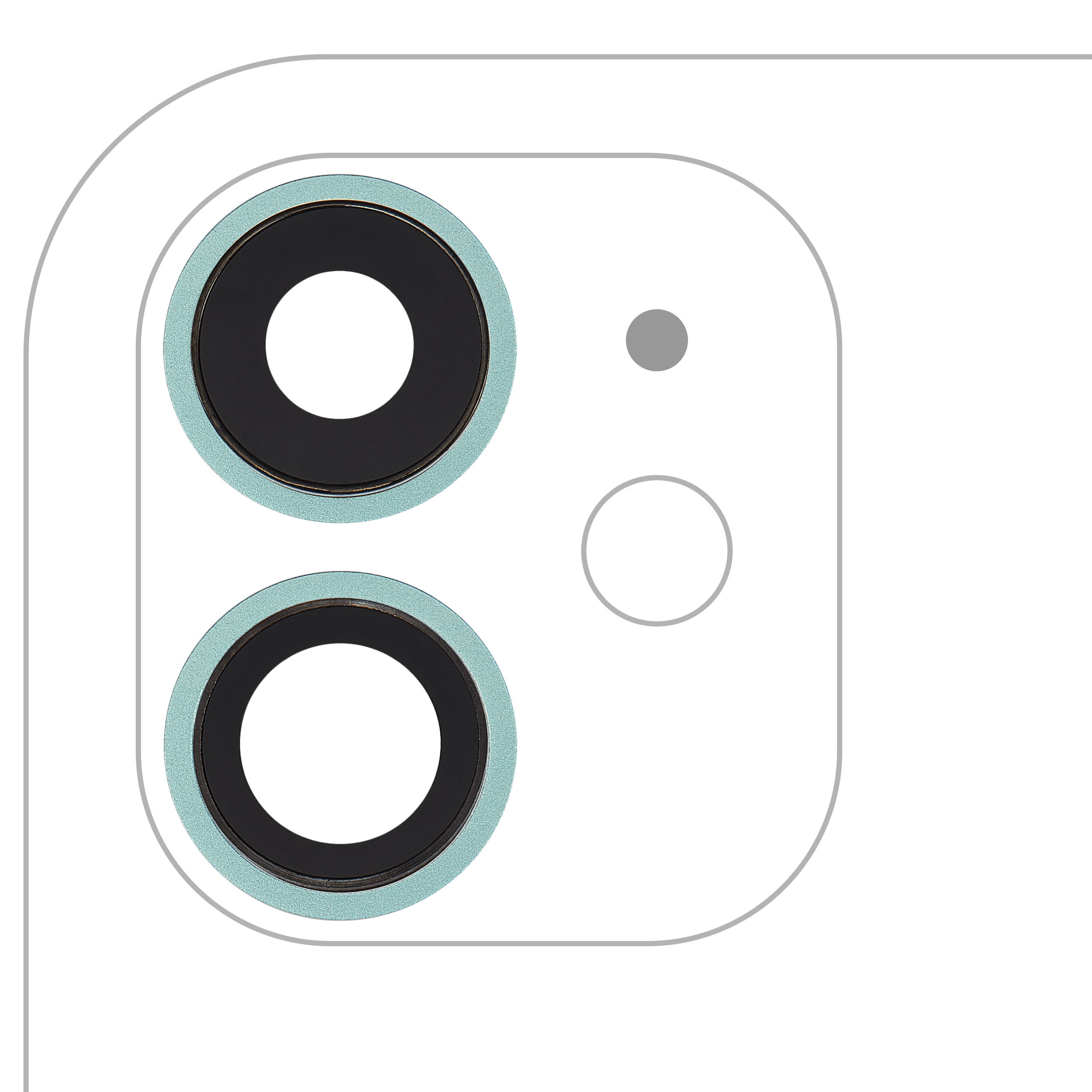 Back Camera Lens With Bracket  & Bezel For iPhone  11 ( 2 Piece) (Real Sapphire / Premium) (Green)