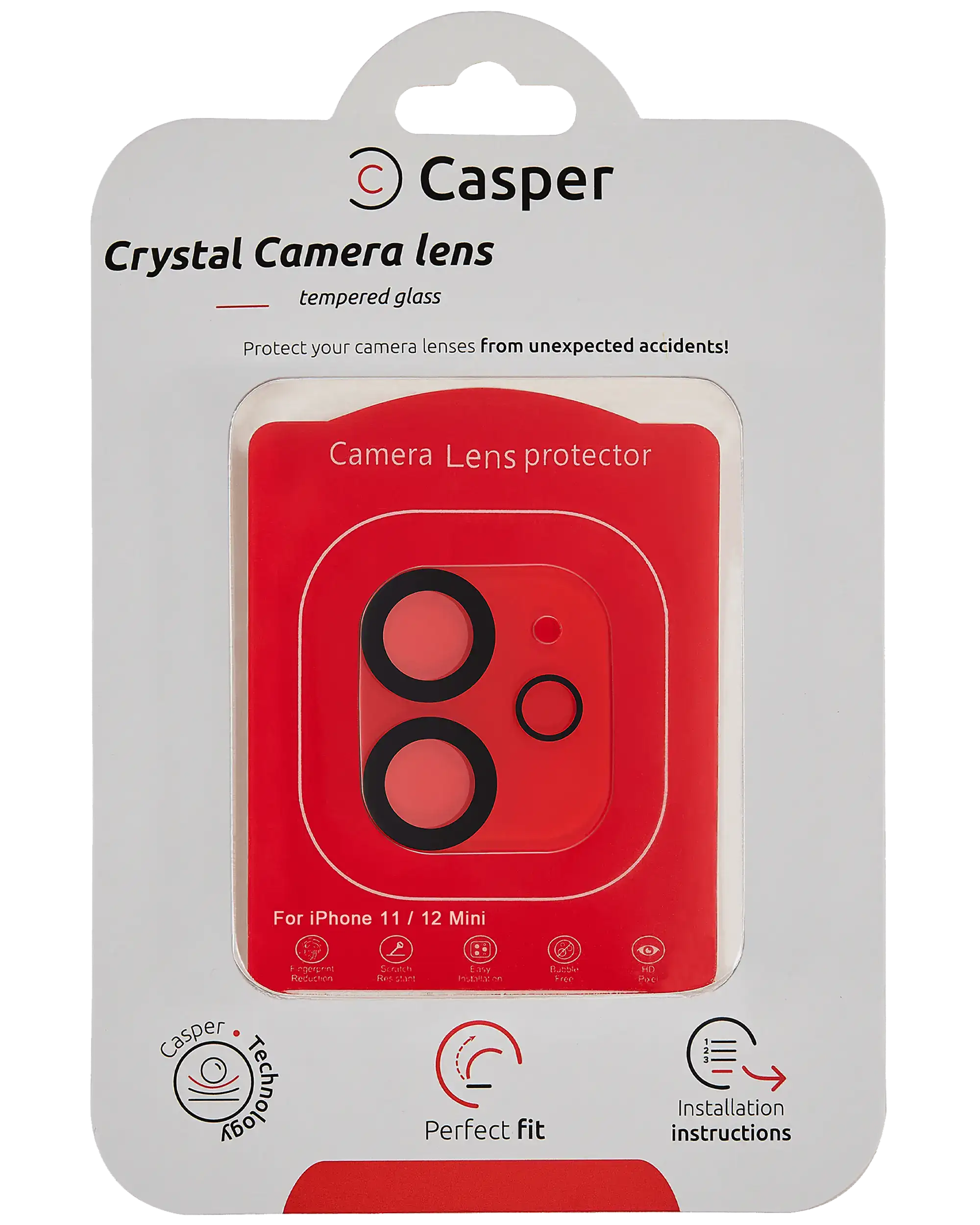 Casper Camera Lens Protector For iPhone 11 / 12 Mini (Crystal Full Cover)