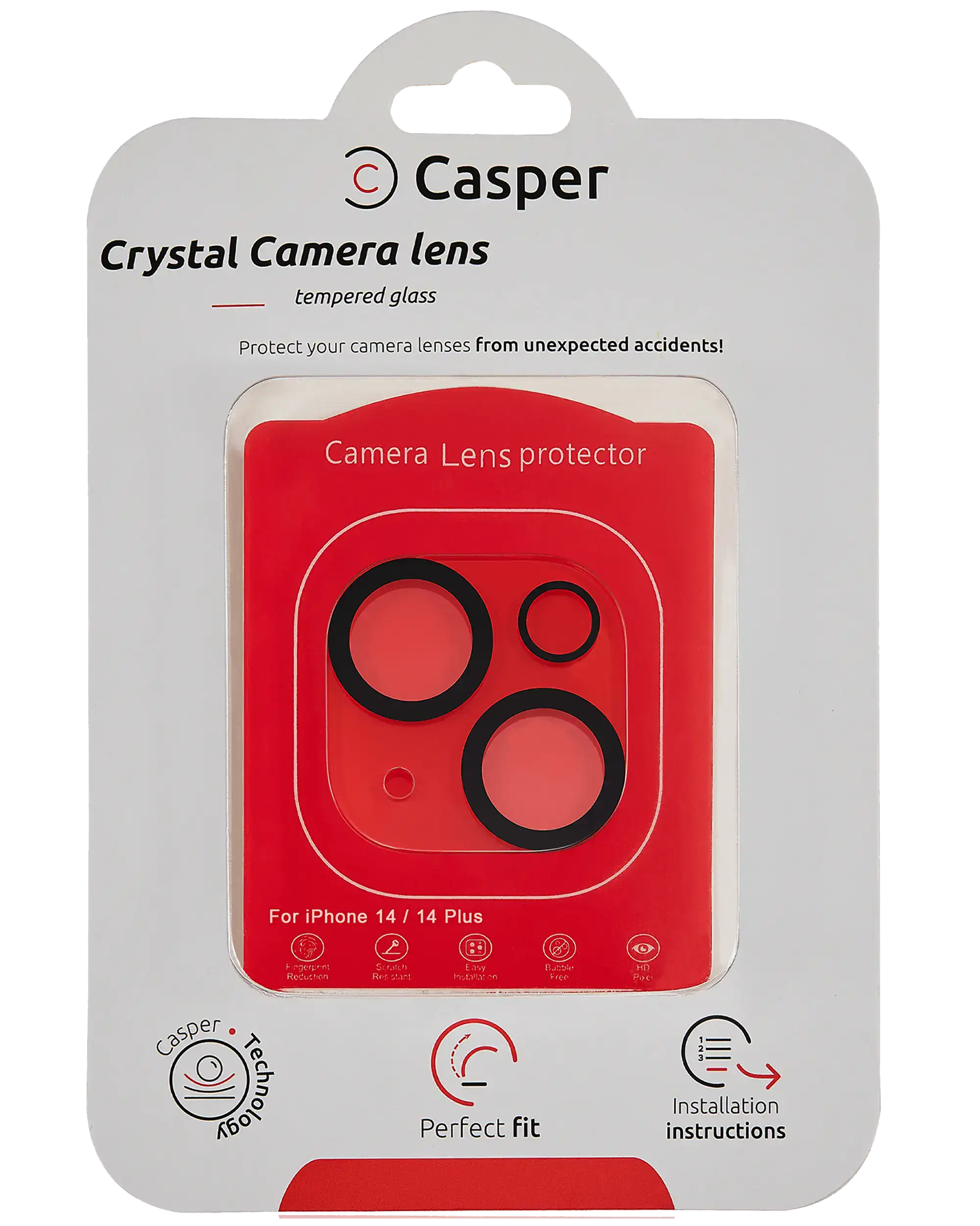 Casper Camera Lens Protector For iPhone 14 / 14 Plus (Crystal Full Cover)