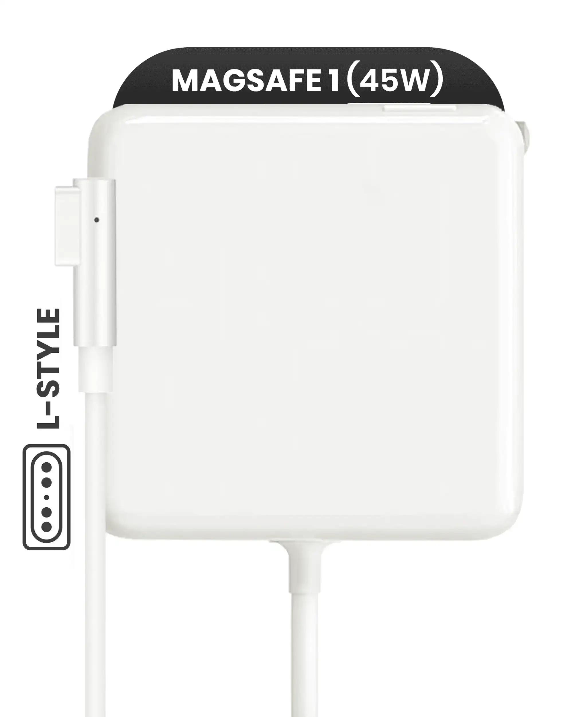 45W MagSafe 1 Power Adapter With Cable (L-Style) For MacBook (OEM Grade A/B) (Bulk Packaging)