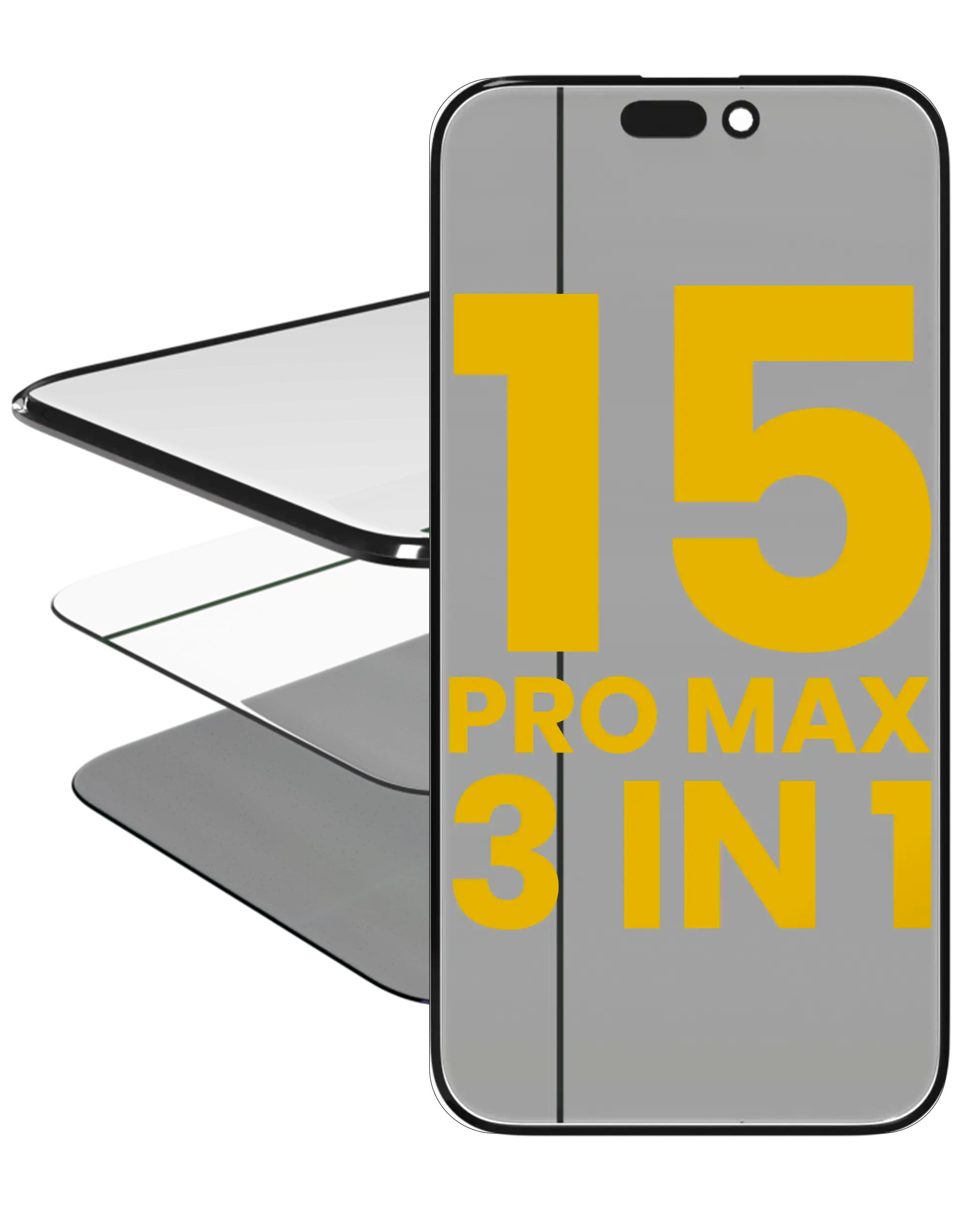 3 in 1 (Glass With OCA Pre-Installed + Polarizer Film ) For iPhone 15 Pro Max (OCA Master) (2 Pack)