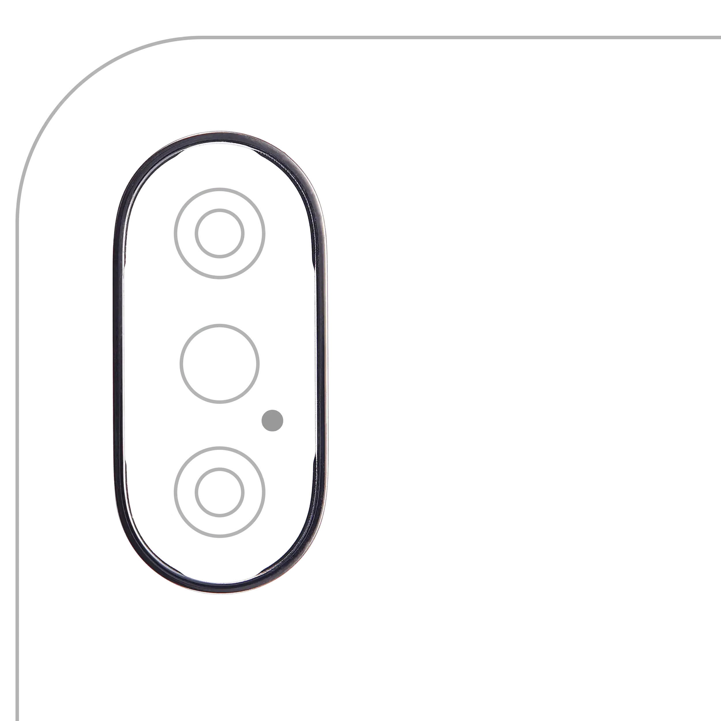 Back Camera Bezel Ring Only For iPhone X (Space Gray) (10 Pack)