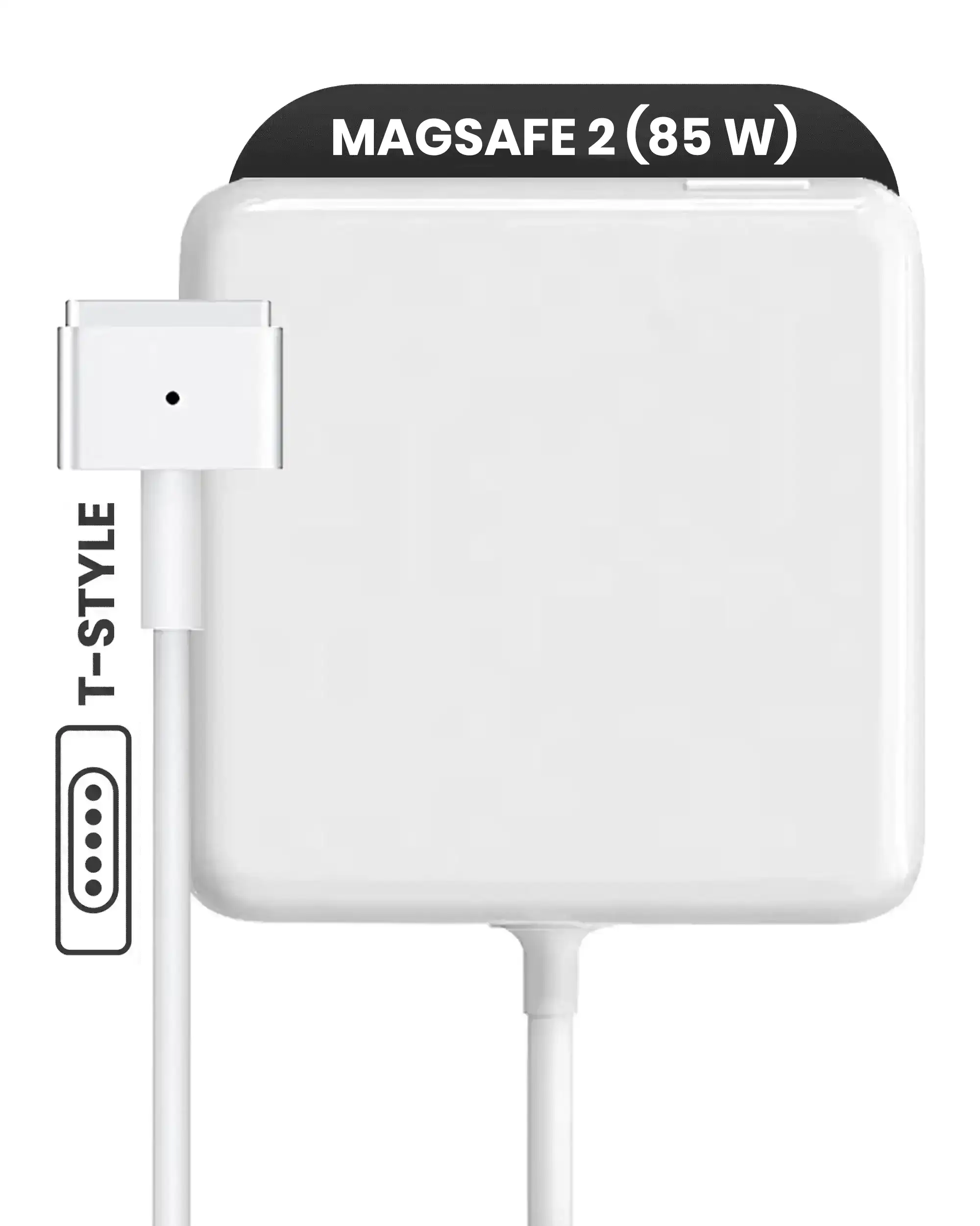 85W MagSafe 2 Power Adapter With Cable (T-Style) For MacBook (OEM Grade A/B) (Bulk Packaging)