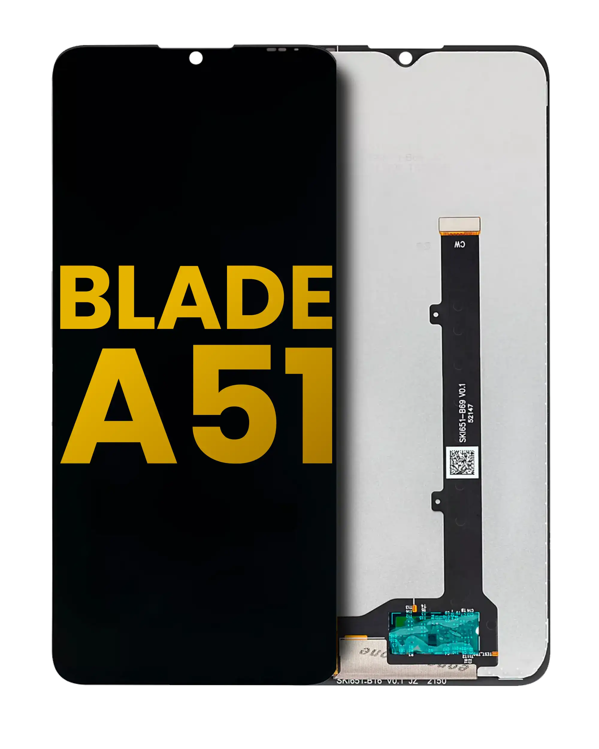 LCD Assembly Without Frame For ZTE Blade A51 (Refurbished) (Black)