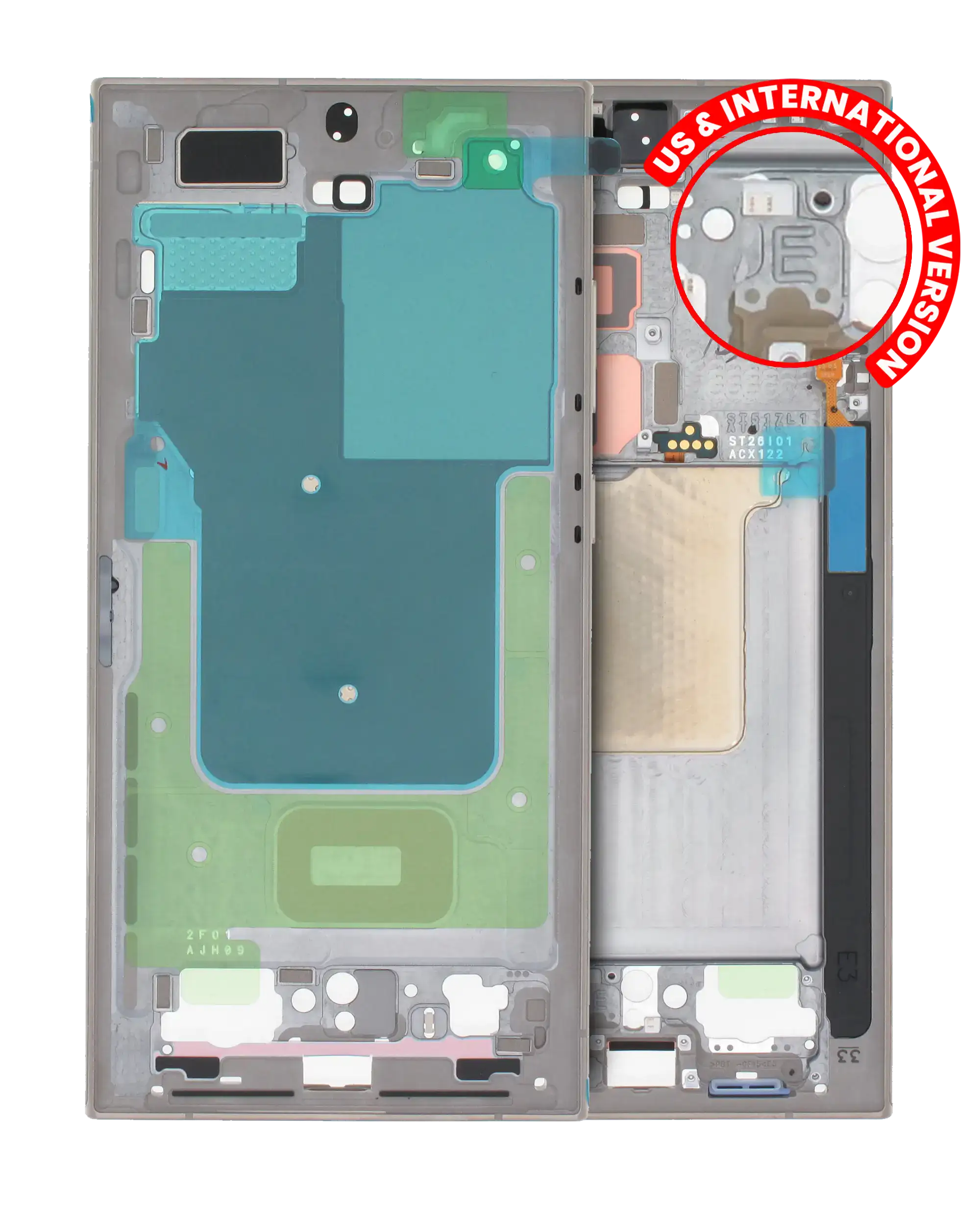 Mid-Frame Housing For Samsung Galaxy S24 Ultra 5G (US & International Version) (Titanium Gray)