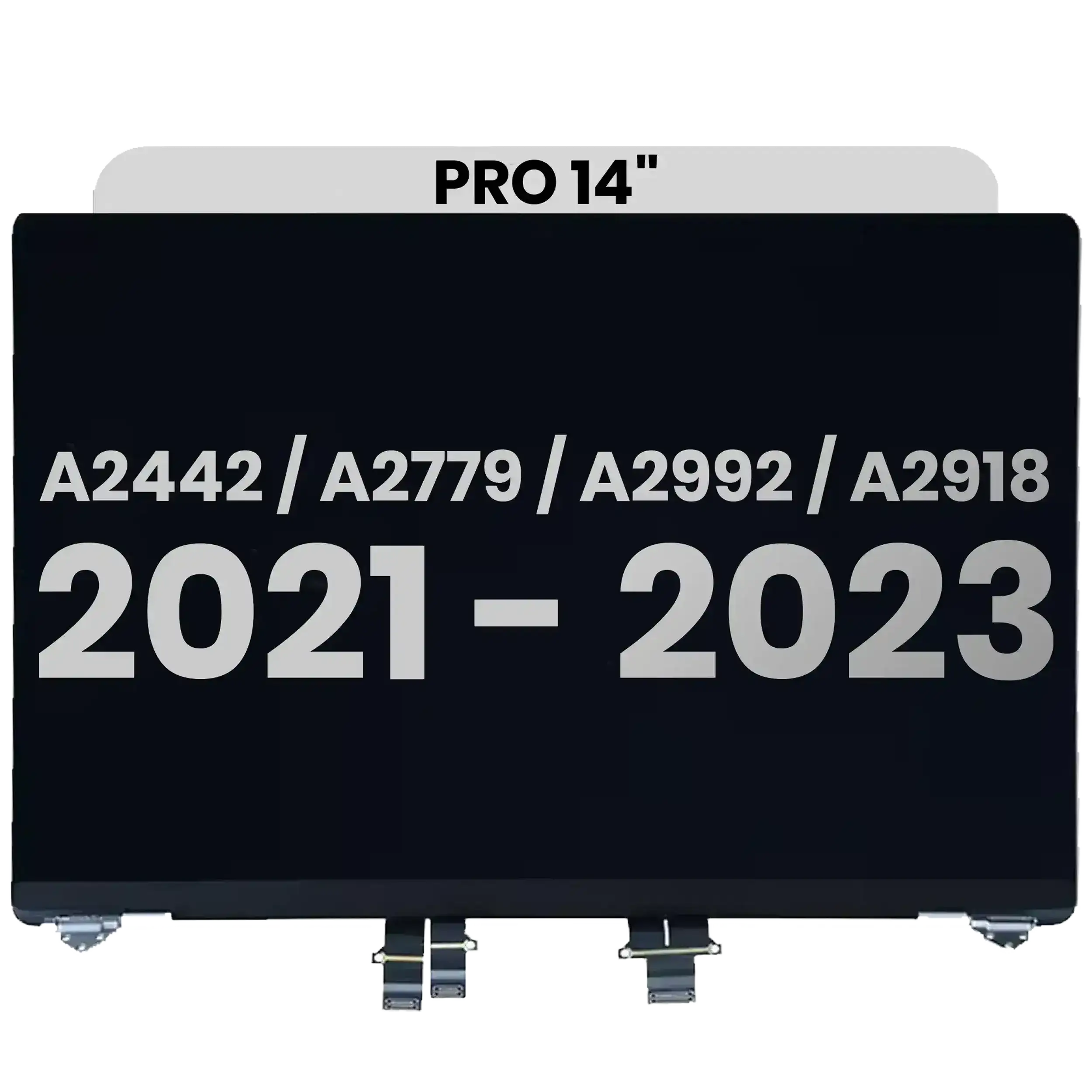 Complete LCD Display Assembly For MacBook Pro 14" (A2442 / Late 2021) / (A2779 / Late 2023 ) / (A2992 / Late 2023) / (A2918 / Late 2023) (Used OEM Pull: Grade A) (Silver)