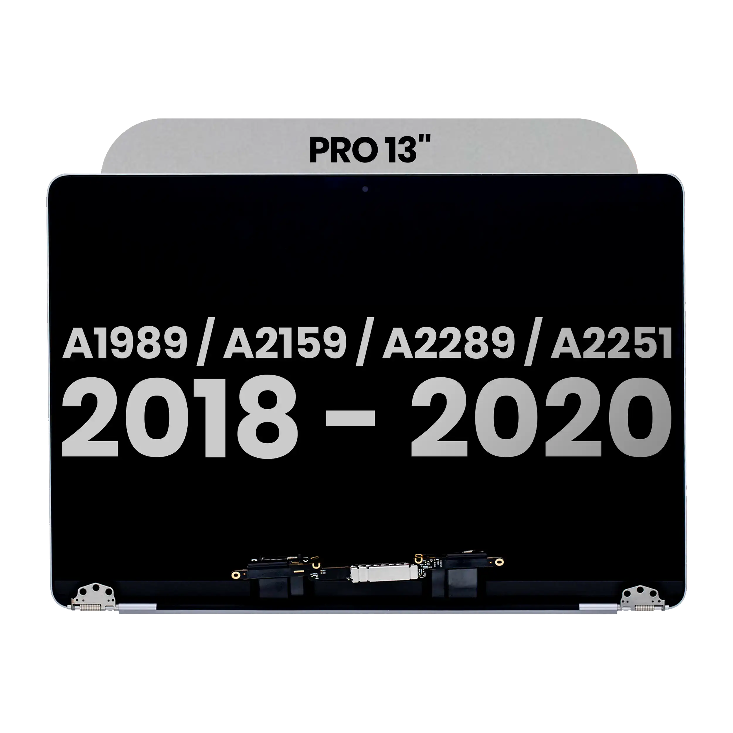 Complete LCD Display Assembly For MacBook Pro 13" A1989 (2018-2019) / A2159 (2019) / A2289 / A2251 (2020) (Used OEM Pull: Grade A) (Space Gray)