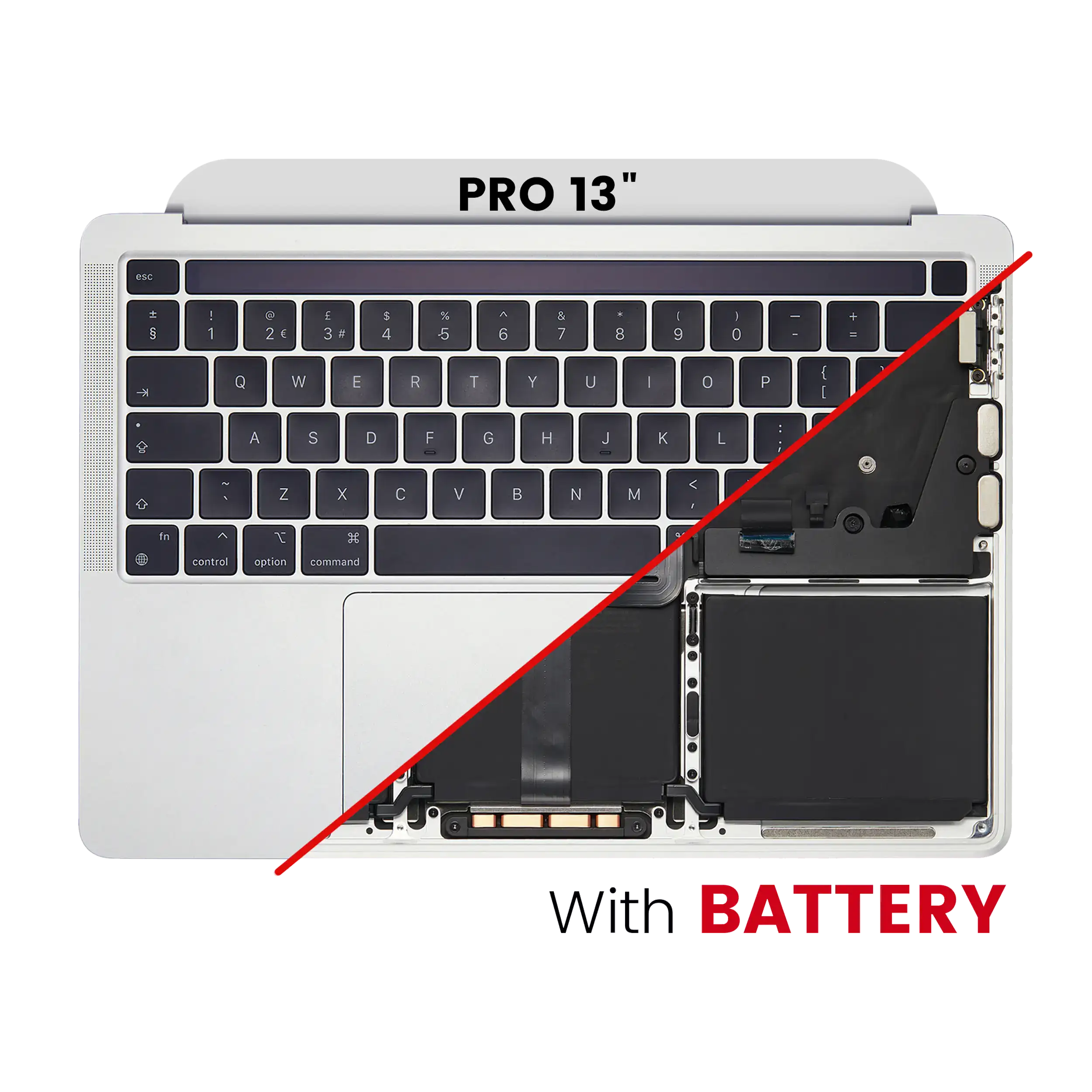 Top Case Assembly With Battery And Keyboard For MacBook Pro 13"  A2338 (2020)  / (Silver) (UK Keyboard)