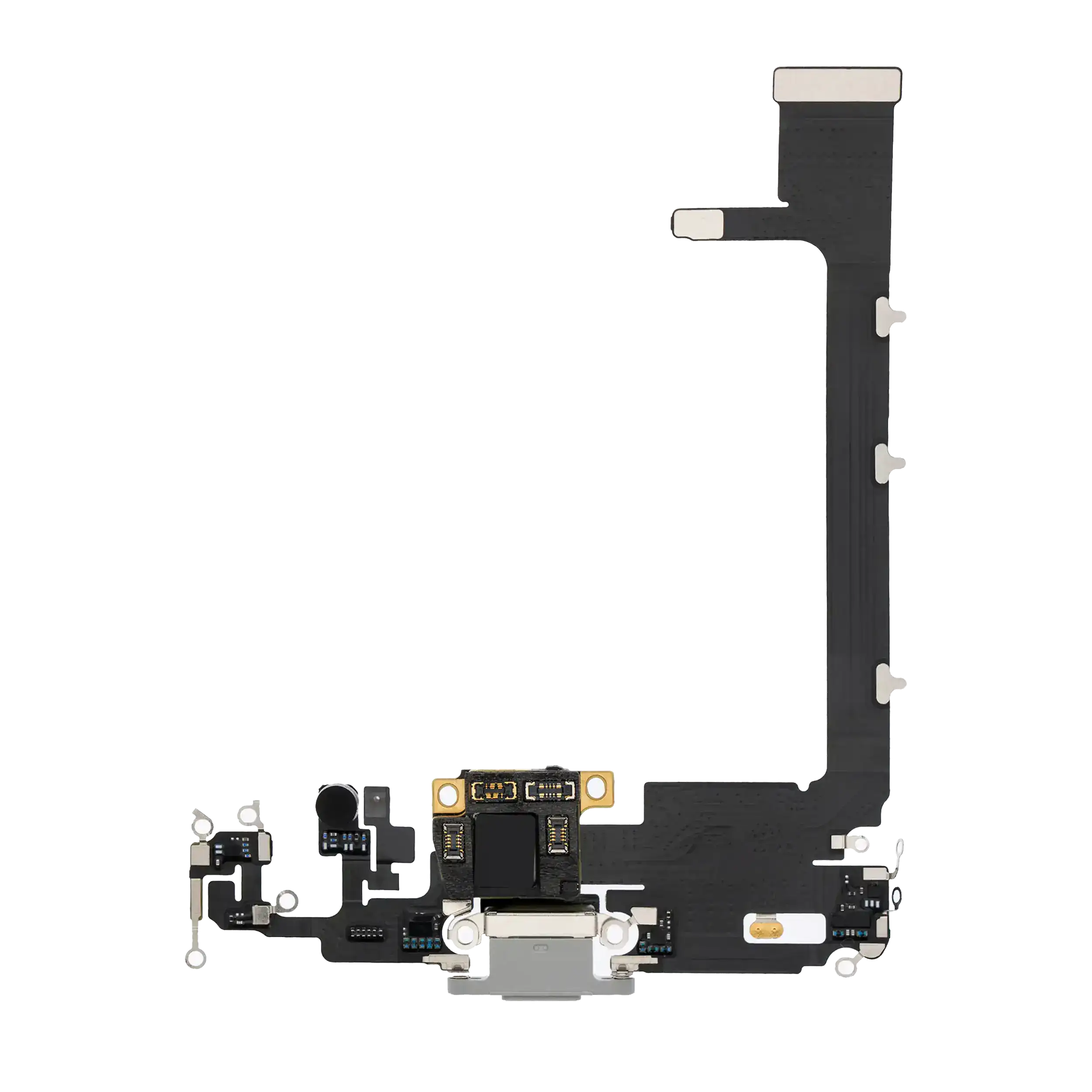 Charging Port Flex Cable With Board For iPhone 11 Pro Max  (Premium) (Silver)