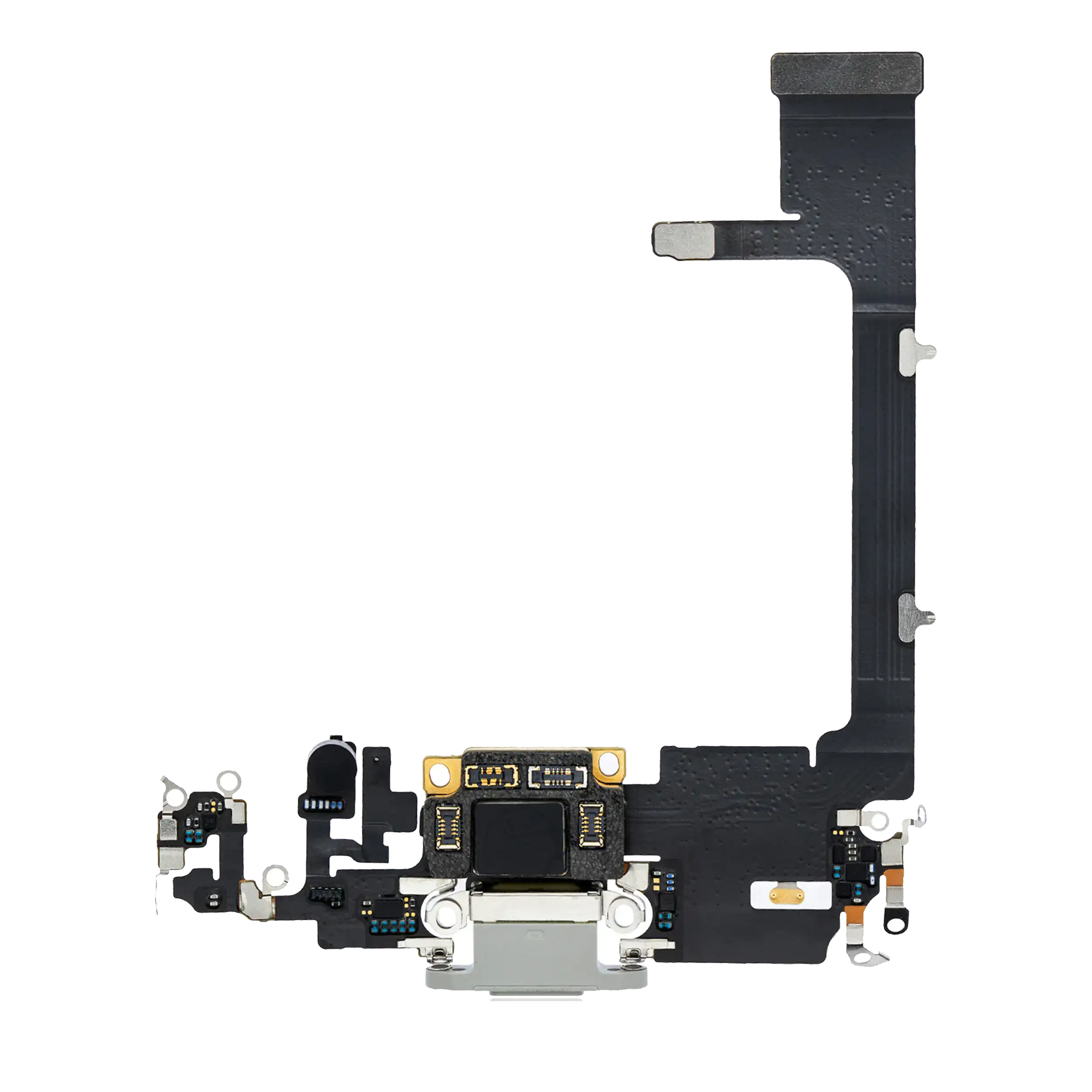 Charging Port Flex Cable With Board For iPhone 11 Pro (Premium) (Silver)
