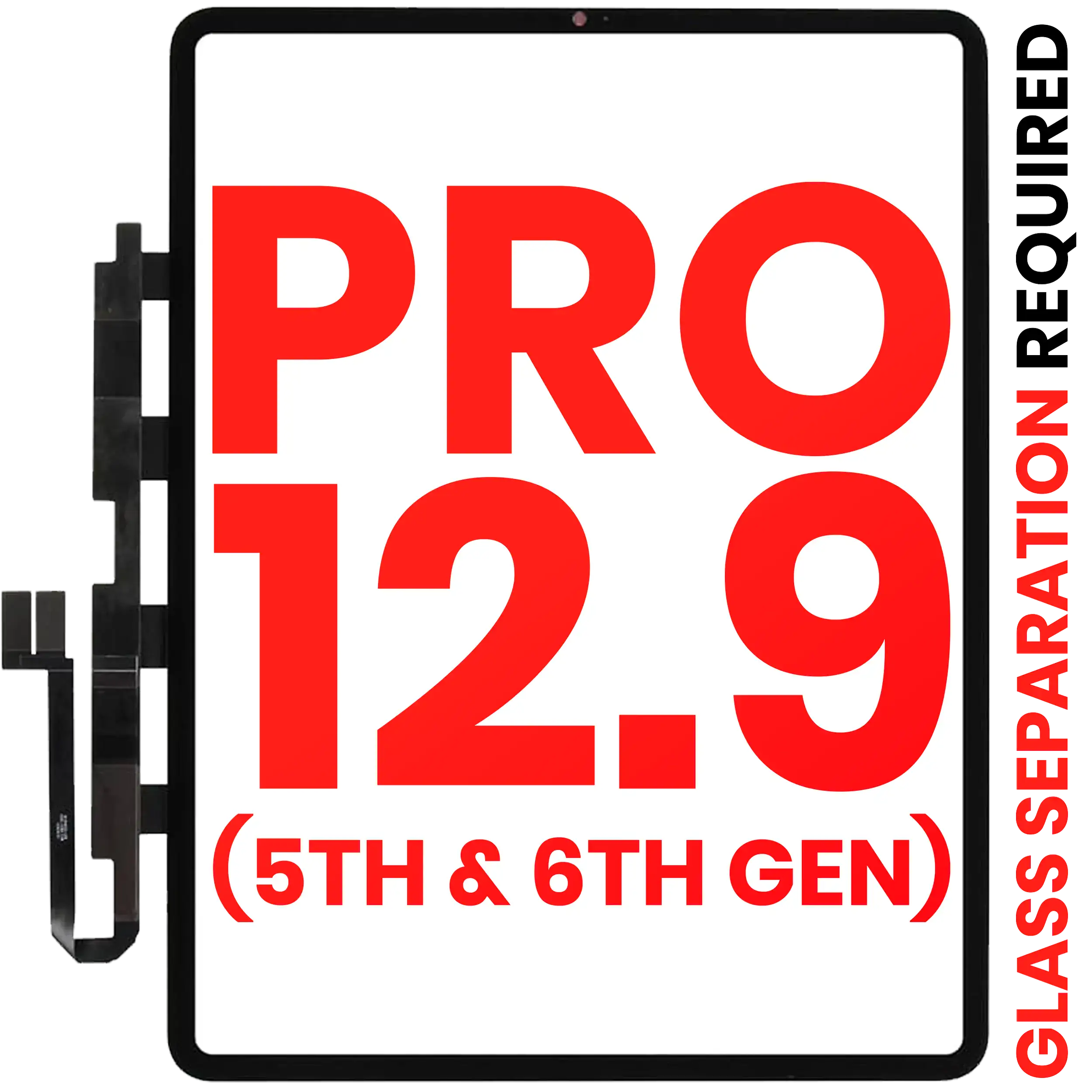 Digitizer For iPad Pro 12.9" 5th Gen (2021) / 12.9" 6th Gen (2022) (Glass Separation Required) (Aftermarket Plus) (All Colors)