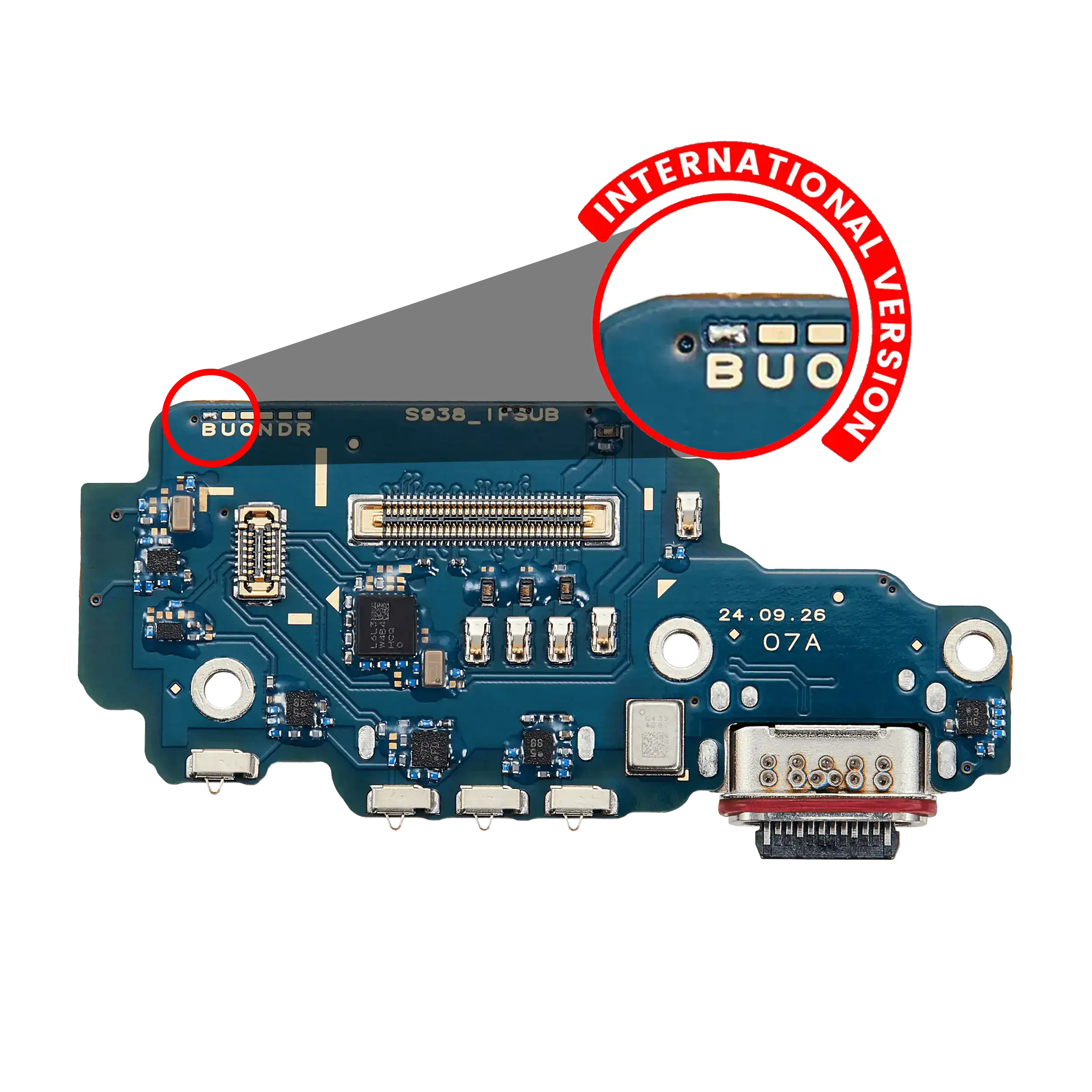 Charging Port Board With Sim Card Reader For Samsung Galaxy S25 Ultra 5G (S938B) (International Version) (Premium)