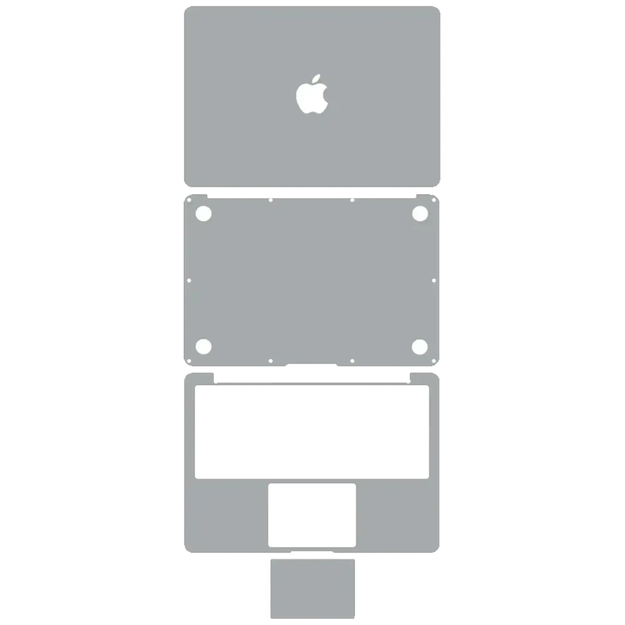 4in1 (Top, Bottom, Keyboard, Trackpad) Skin Macbook Air 11"(A1465) (Silver)