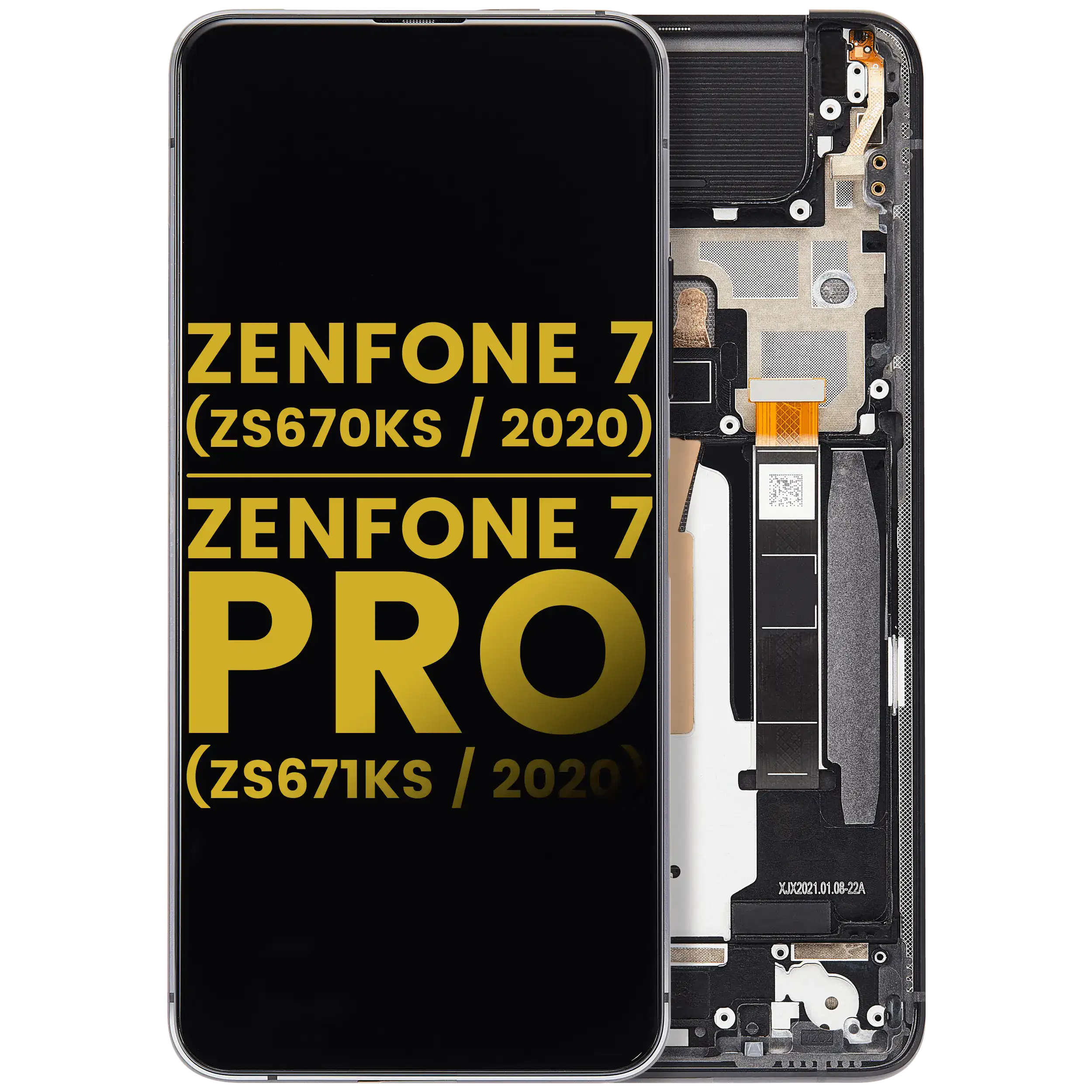 OLED Assembly Without Frame For Asus ZenFone 7 (ZS670KS / 2020) / ZenFone 7 Pro (ZS671KS / 2020) (Refurbished) (Black)