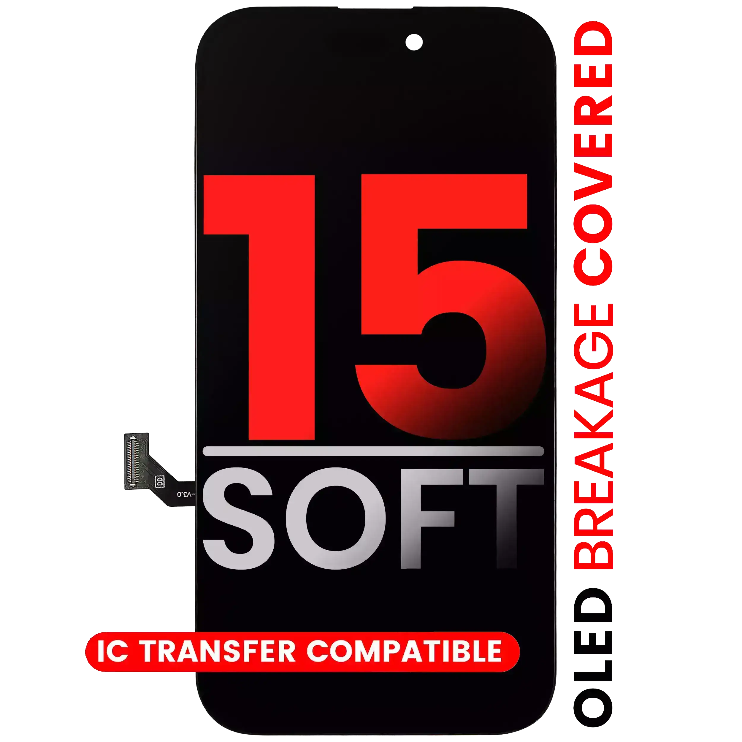 OLED Assembly For iPhone 15 (Aftermarket Pro: XO7 Soft)