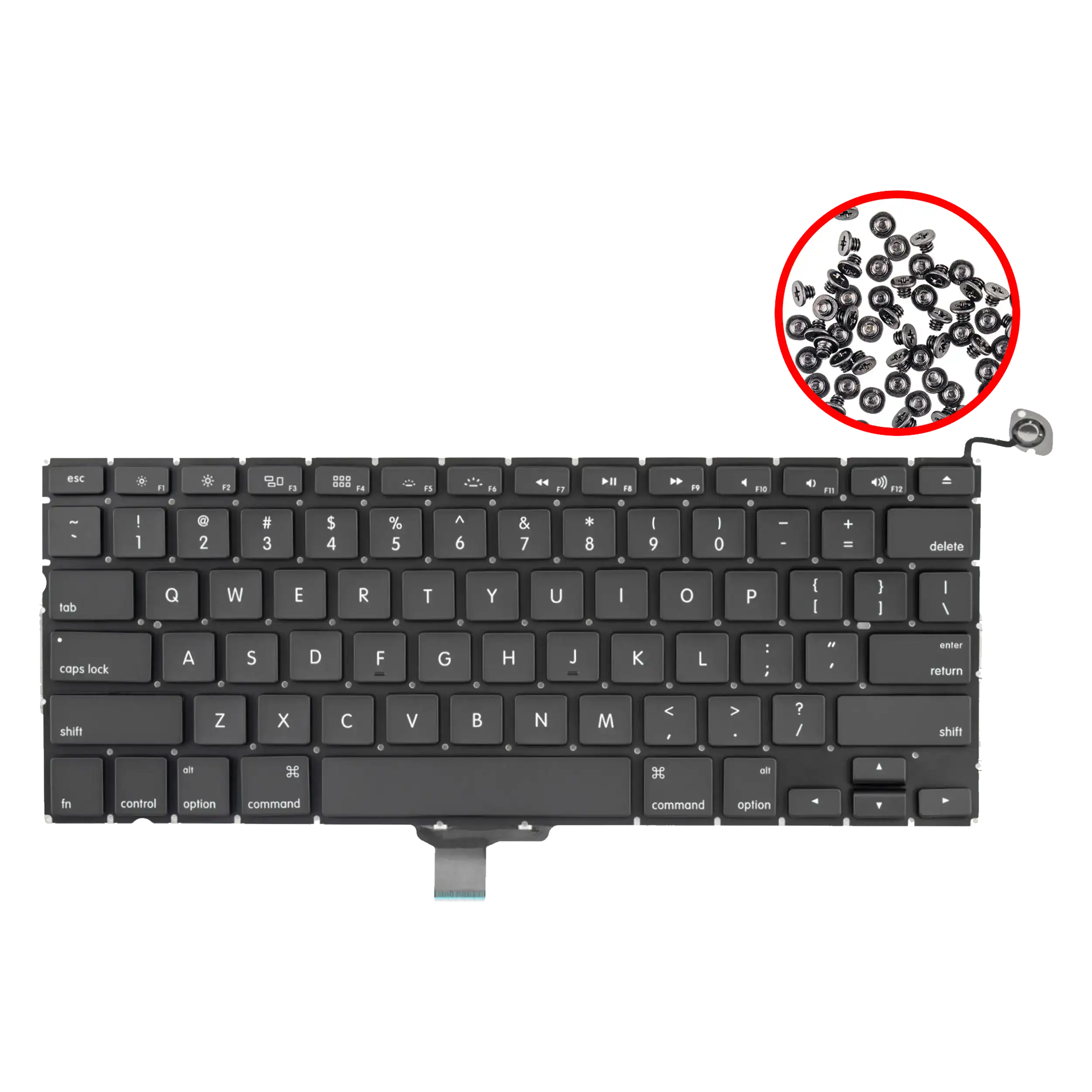 Keyboard W/ Backlight & Screws (US English) For MacBook Pro 13" A1278 (2009-2012)