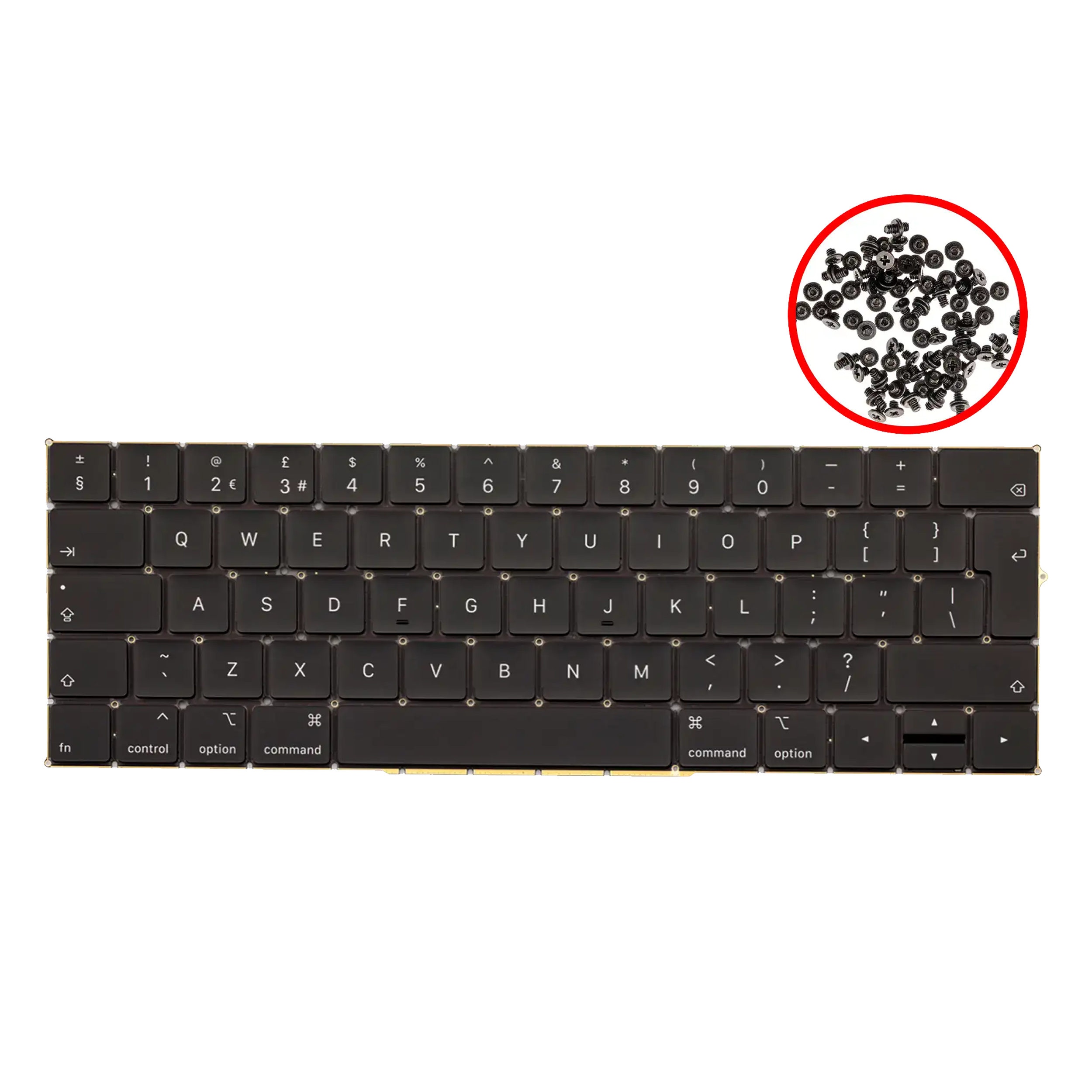 Keyboard W/ Backlight & Screws For MacBook Pro 13" / Pro 15" A1989 / A1990 (2018-2019) (UK English)