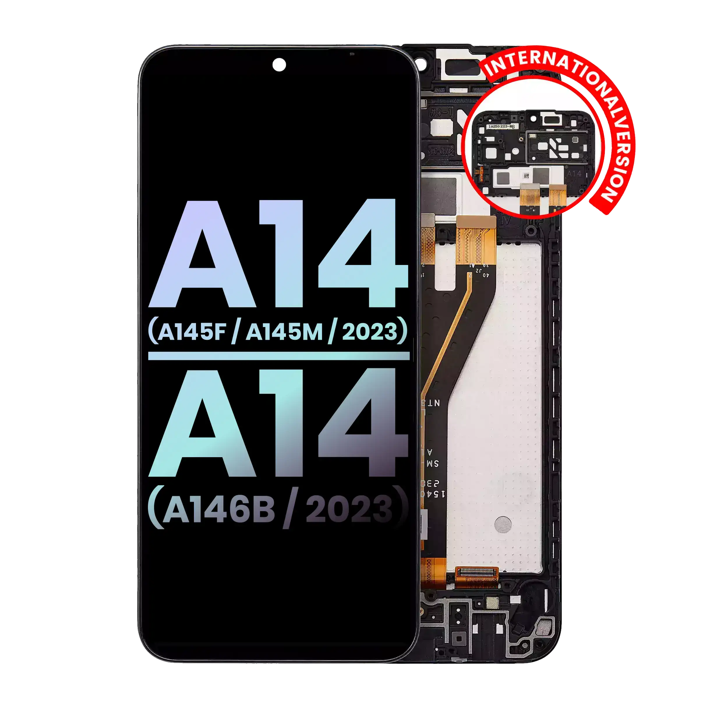 LCD Assembly With Frame For Samsung Galaxy A14 4G (A145F / A145M / 2023) / A14 5G (A146B / 2023) (International Version) (Service Pack) (All Colors)
