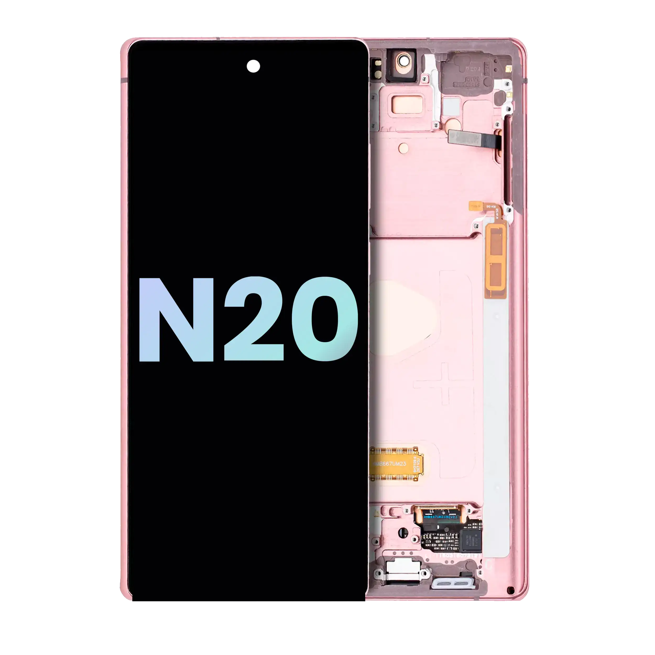 OLED Assembly With Frame For Samsung Galaxy Note 20 5G (Service Pack) (Mystic Bronze)