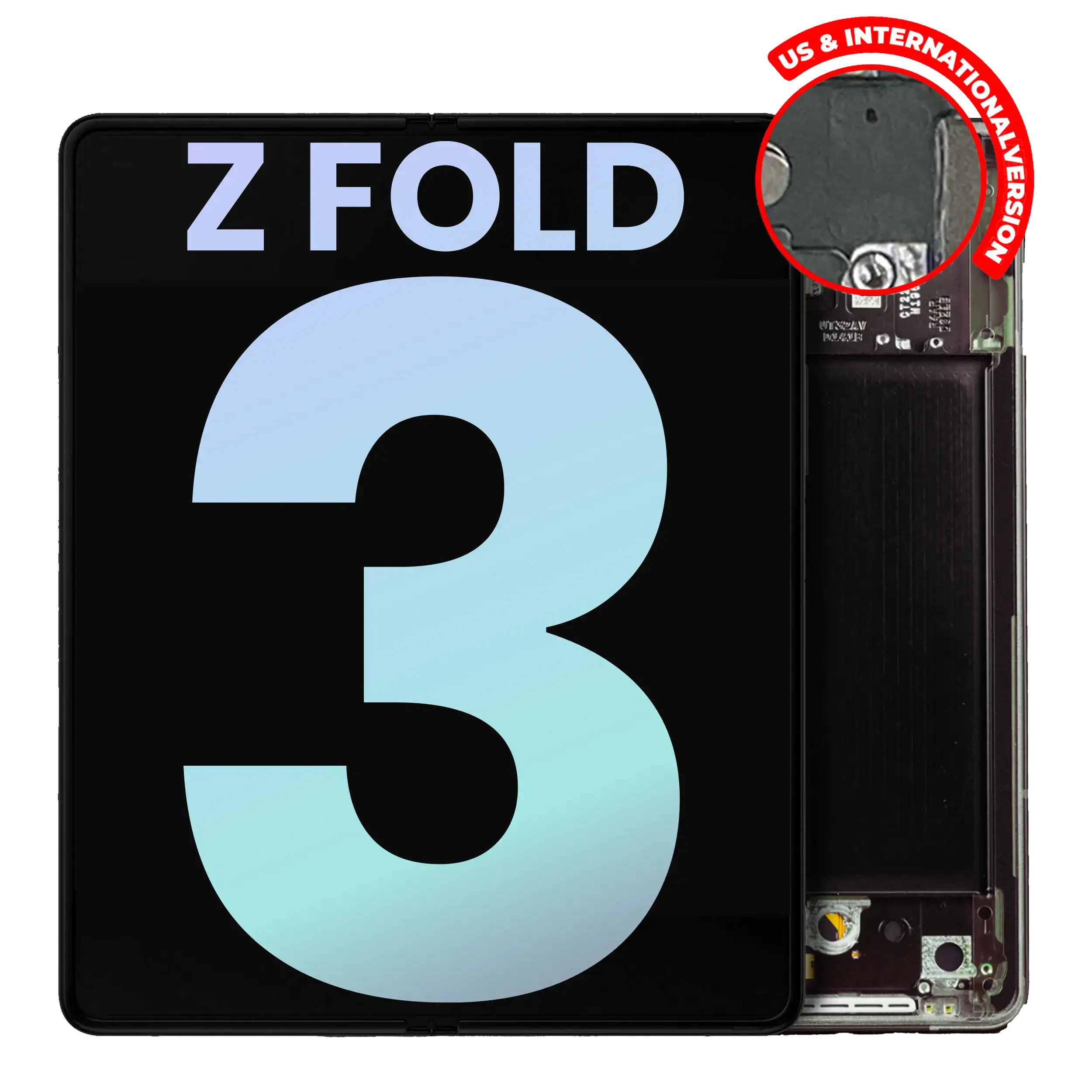Inner OLED Assembly With Frame For Samsung Galaxy Z Fold 3 5G (US & International) (Service Pack) (Phantom Black)