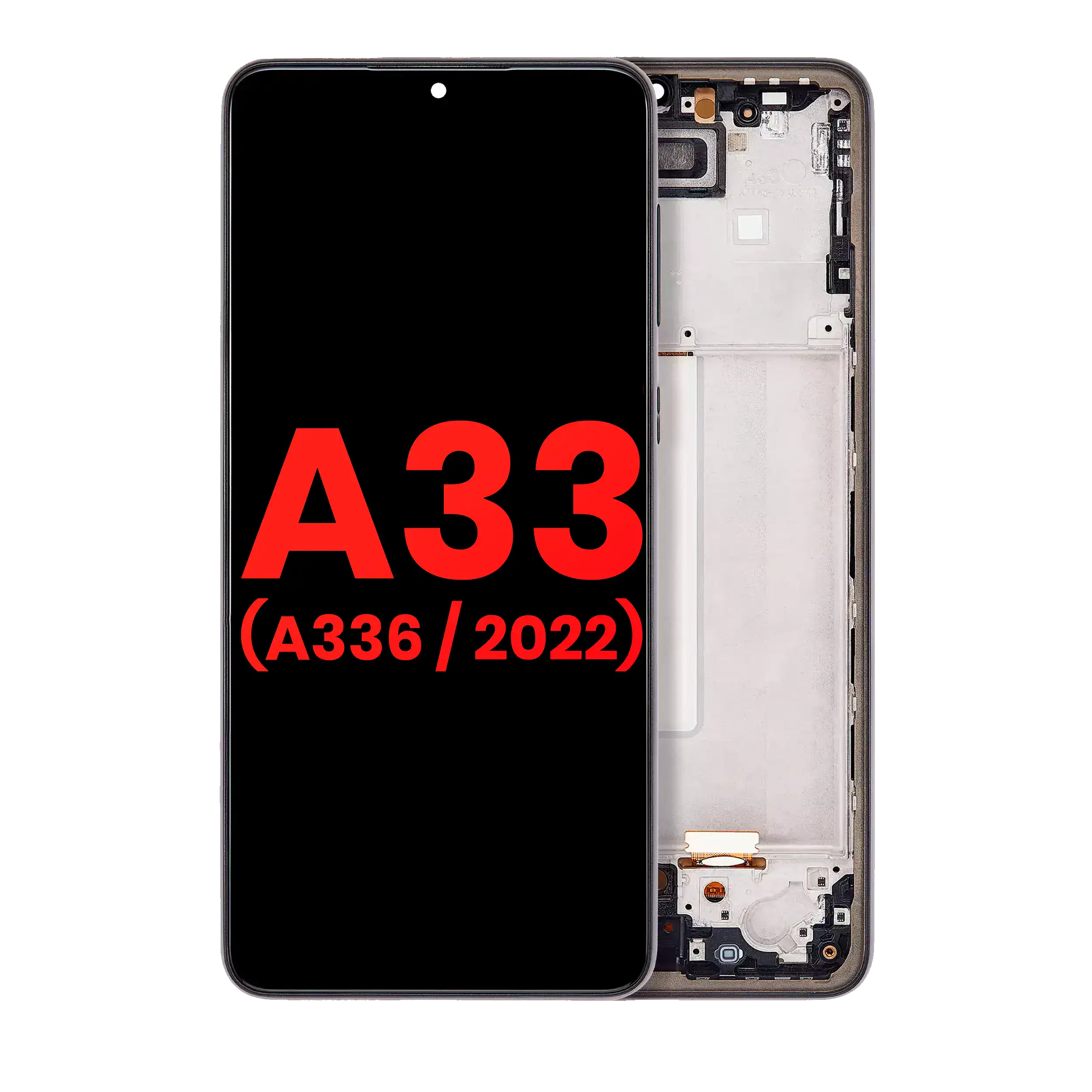 OLED Assembly With Frame For Samsung Galaxy A33 5G (A336 / 2022) (Aftermarket Plus) (Black)