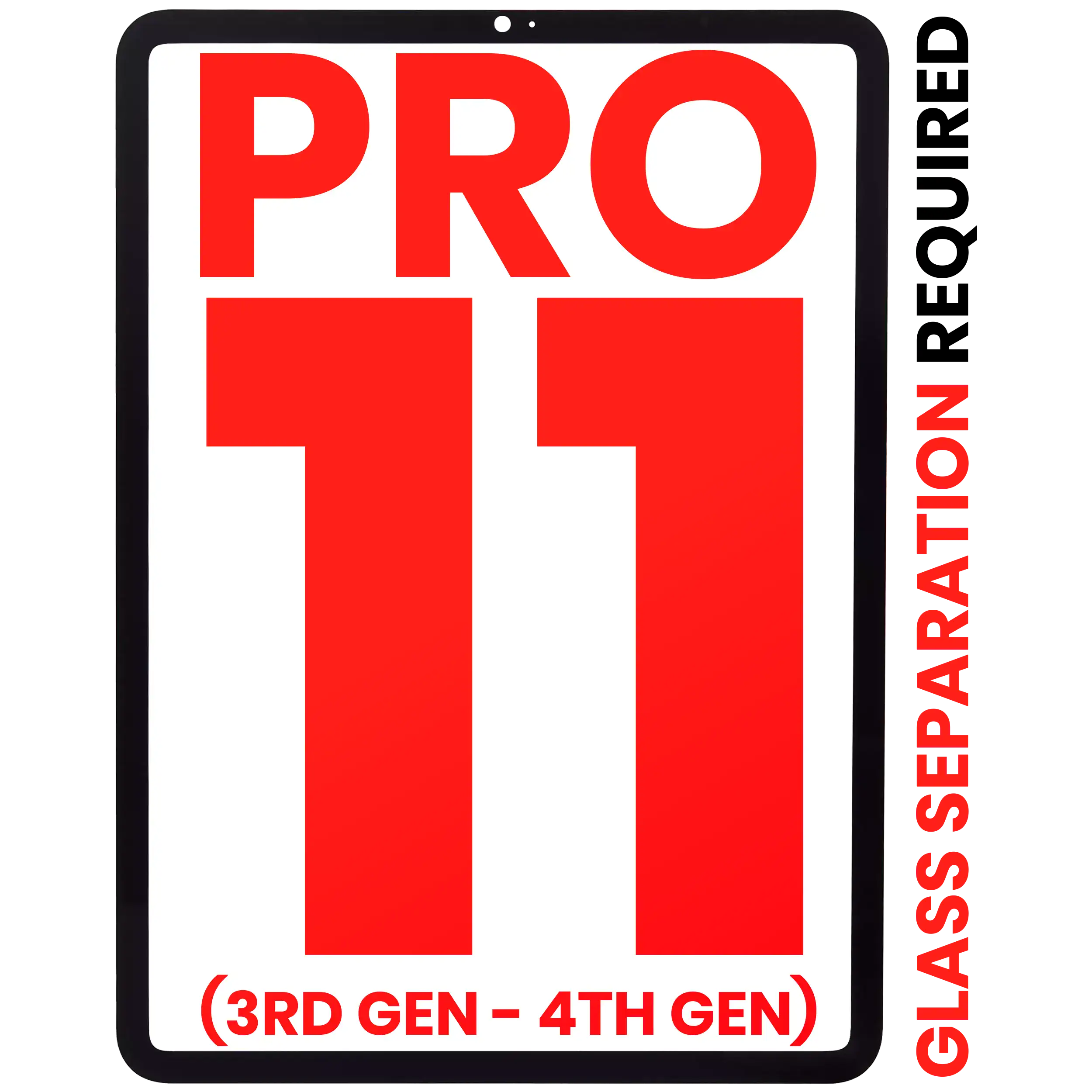 Front Glass For iPad Pro 11" 3rd Gen (2021)  / iPad Pro 11" 4th Gen (2022) (Glass Separation Required)