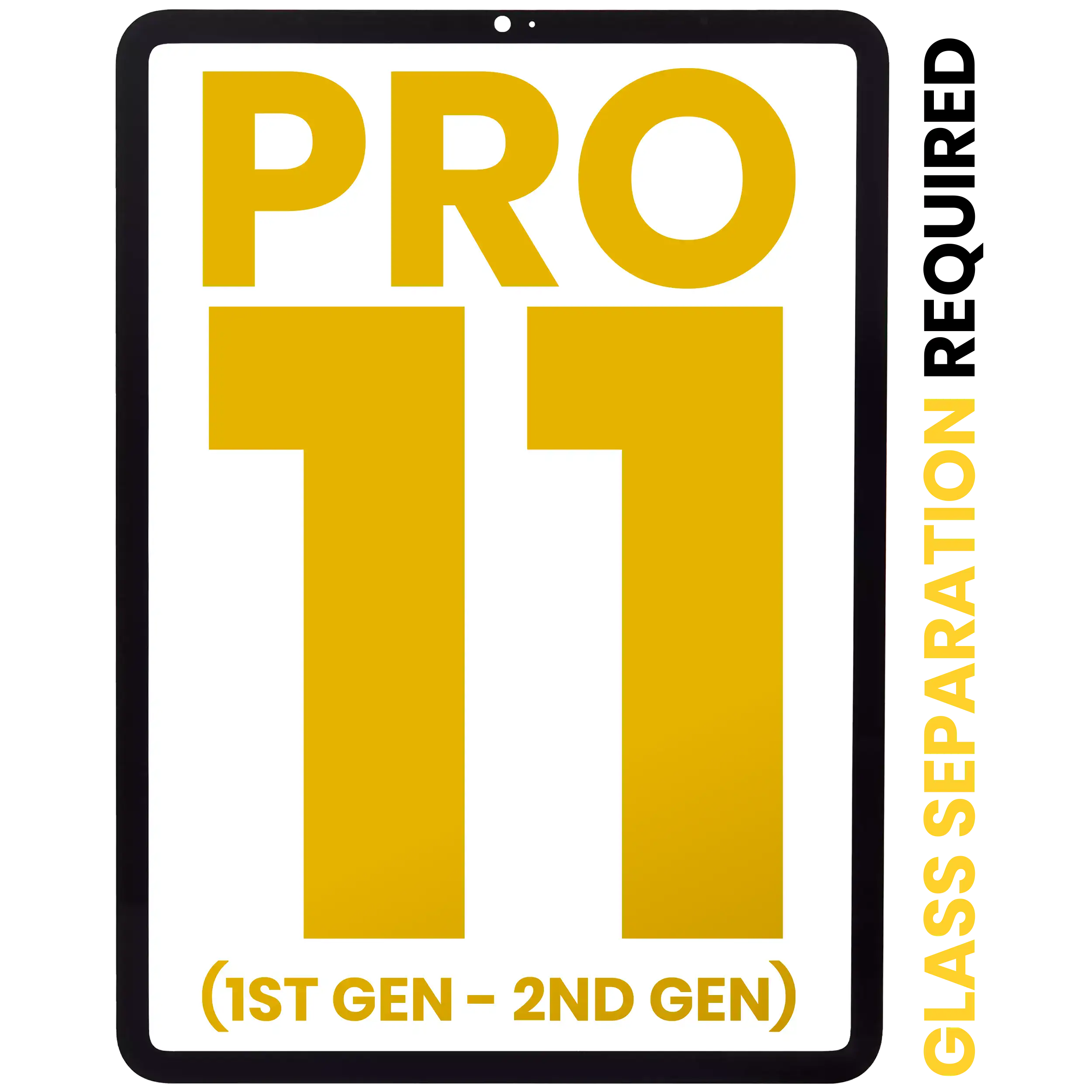 Front Glass Only For iPad Pro 11" 1st Gen (2018) / iPad Pro 11" 2nd Gen (2020) (All Colors) (Glass Separation Required)