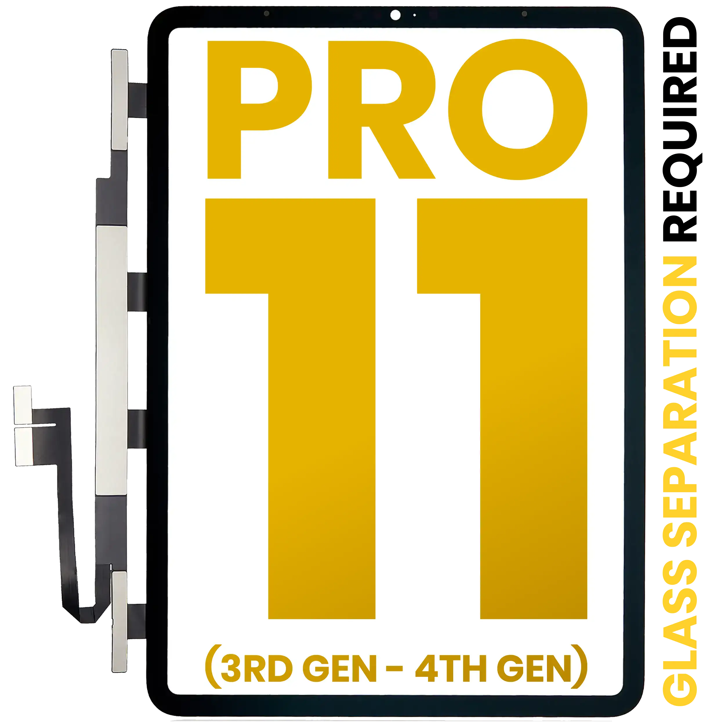 Digitizer For iPad Pro 11" 3rd Gen (2021) / Pro 11" 4th Gen (2022) (Glass Separation Required) (Premium) (All Colors)