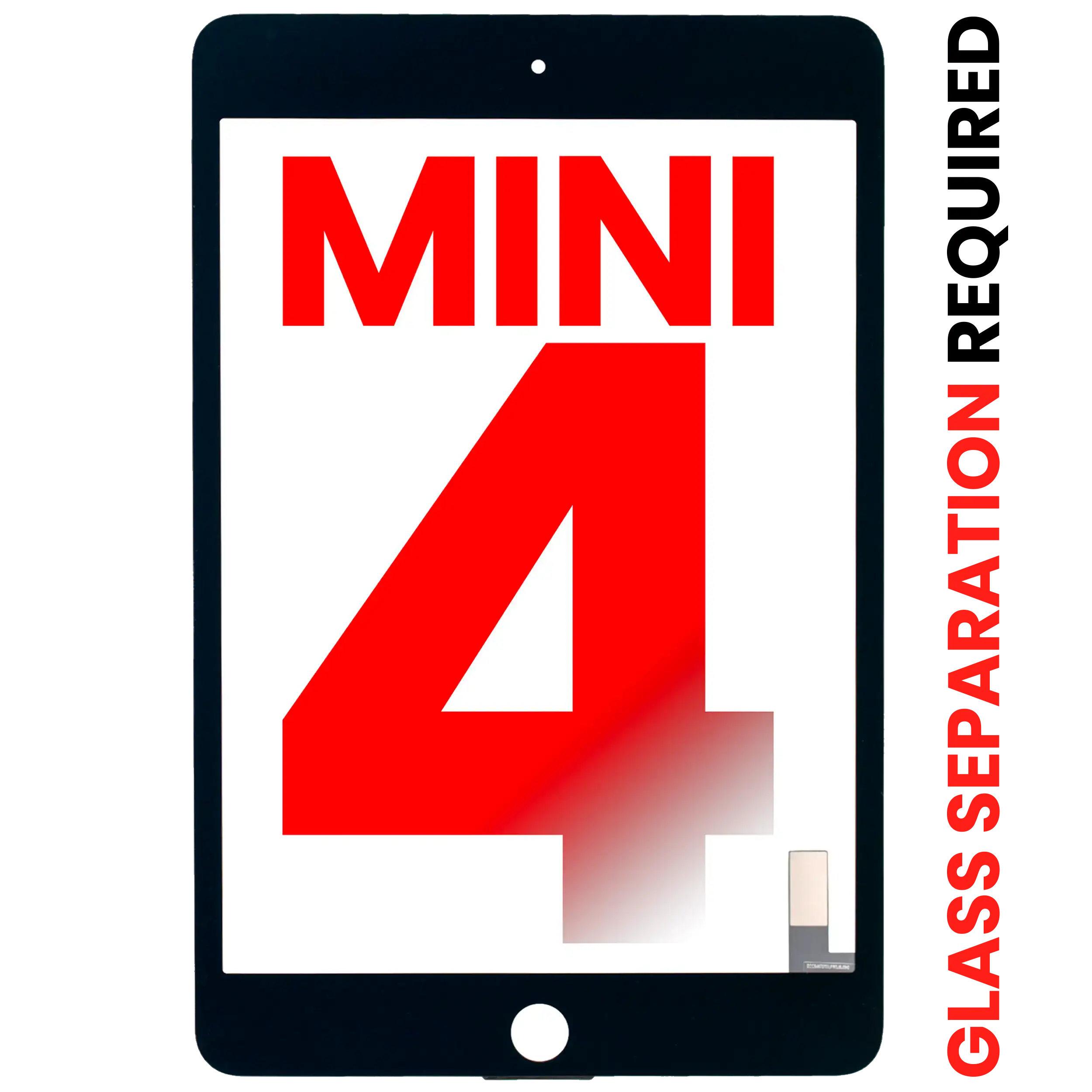 Digitizer For iPad Mini 4 (Glass Separation Required) (Aftermarket Plus) (Black)