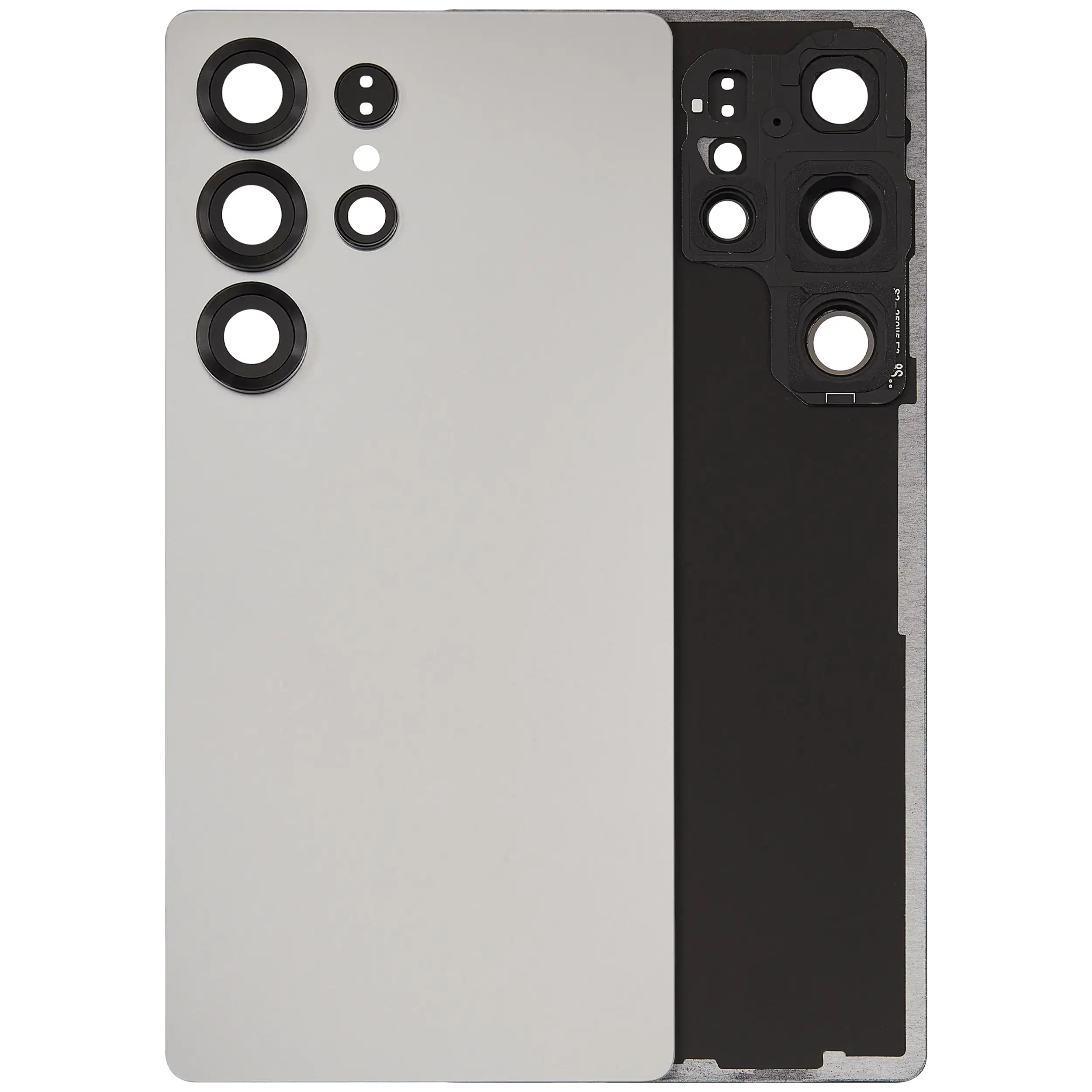 Back Cover Glass With Camera Lens For Samsung Galaxy S25 Ultra 5G (No Logo) (Aftermarket Plus) (Titanium White Silver)