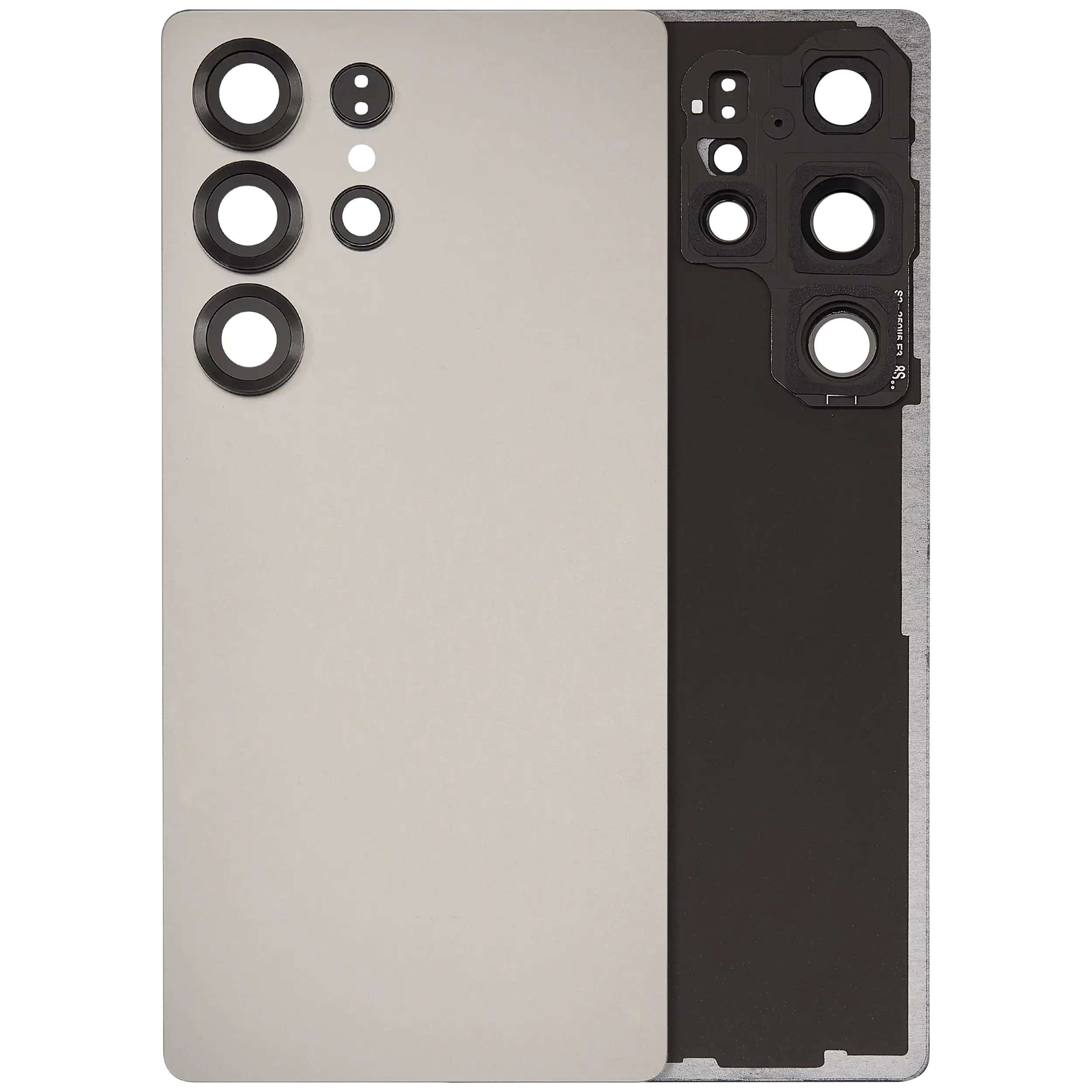 Back Cover Glass With Camera Lens For Samsung Galaxy S25 Ultra 5G (No Logo) (Aftermarket Plus) (Titanium Gray)