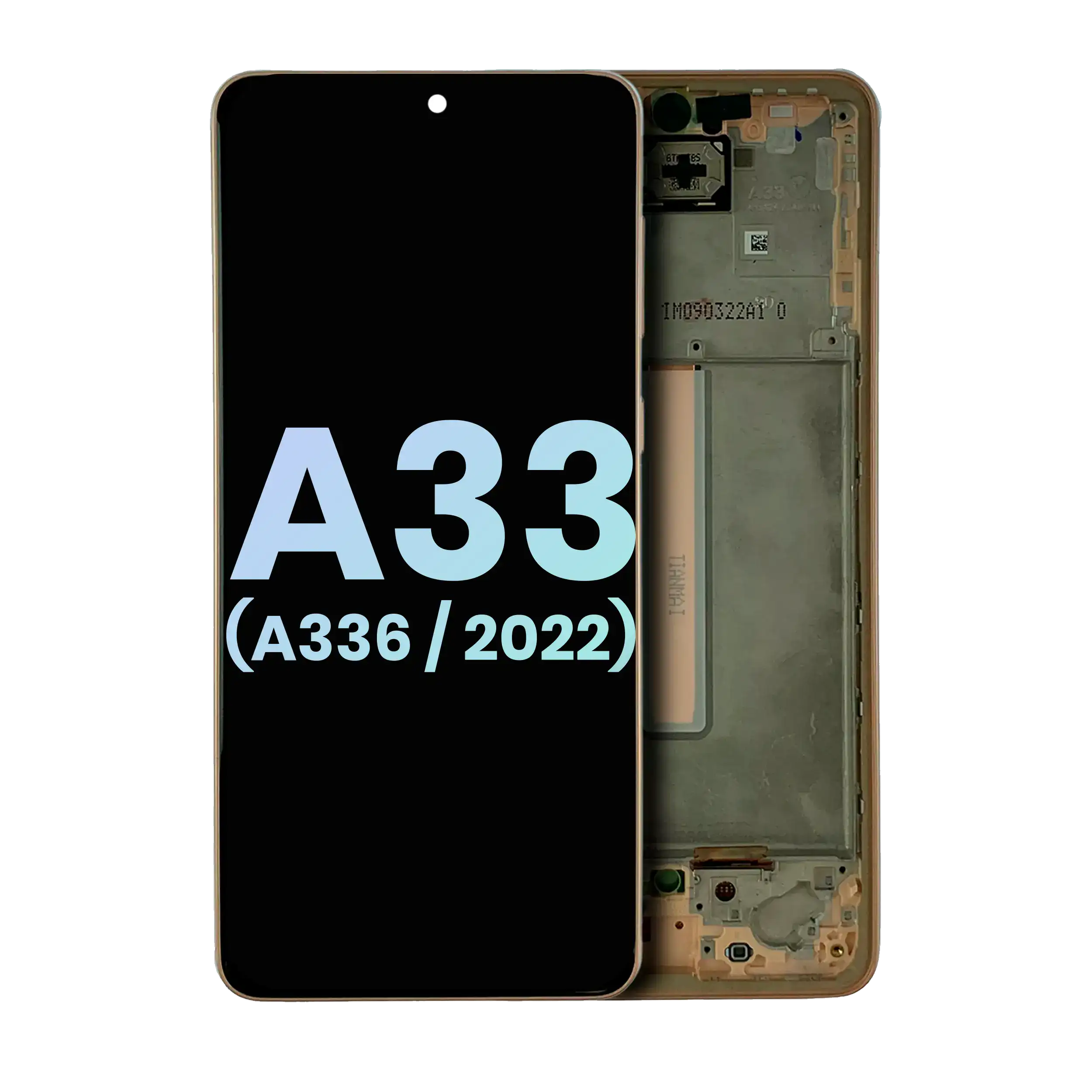 OLED Assembly With Frame For Samsung Galaxy A33 5G (A336 / 2022) (Service Pack) (Peach)