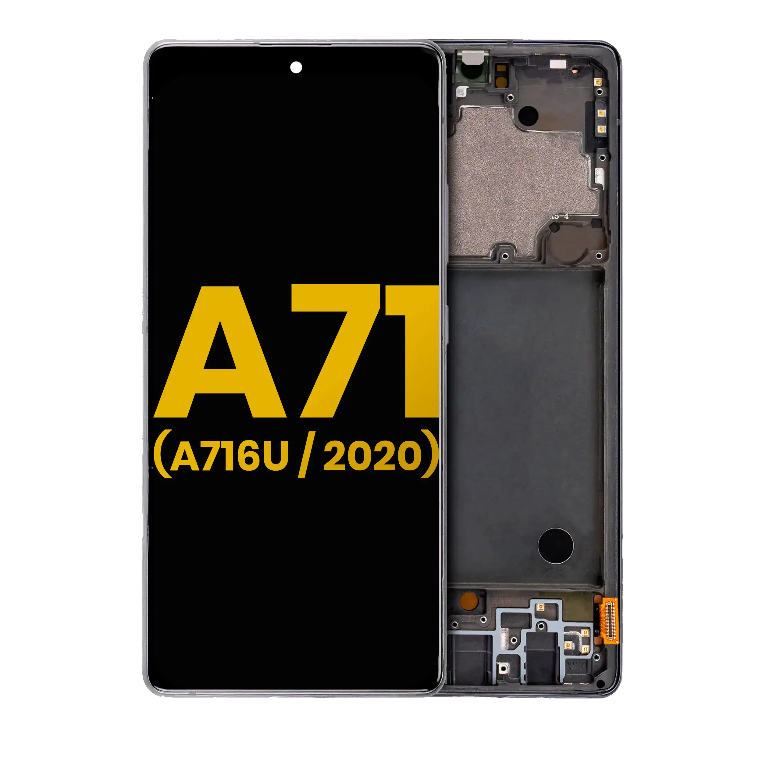 OLED Assembly With Frame For Samsung Galaxy A71 5G (A716U / 2020) (Refurbished) (Prism Cube Black)