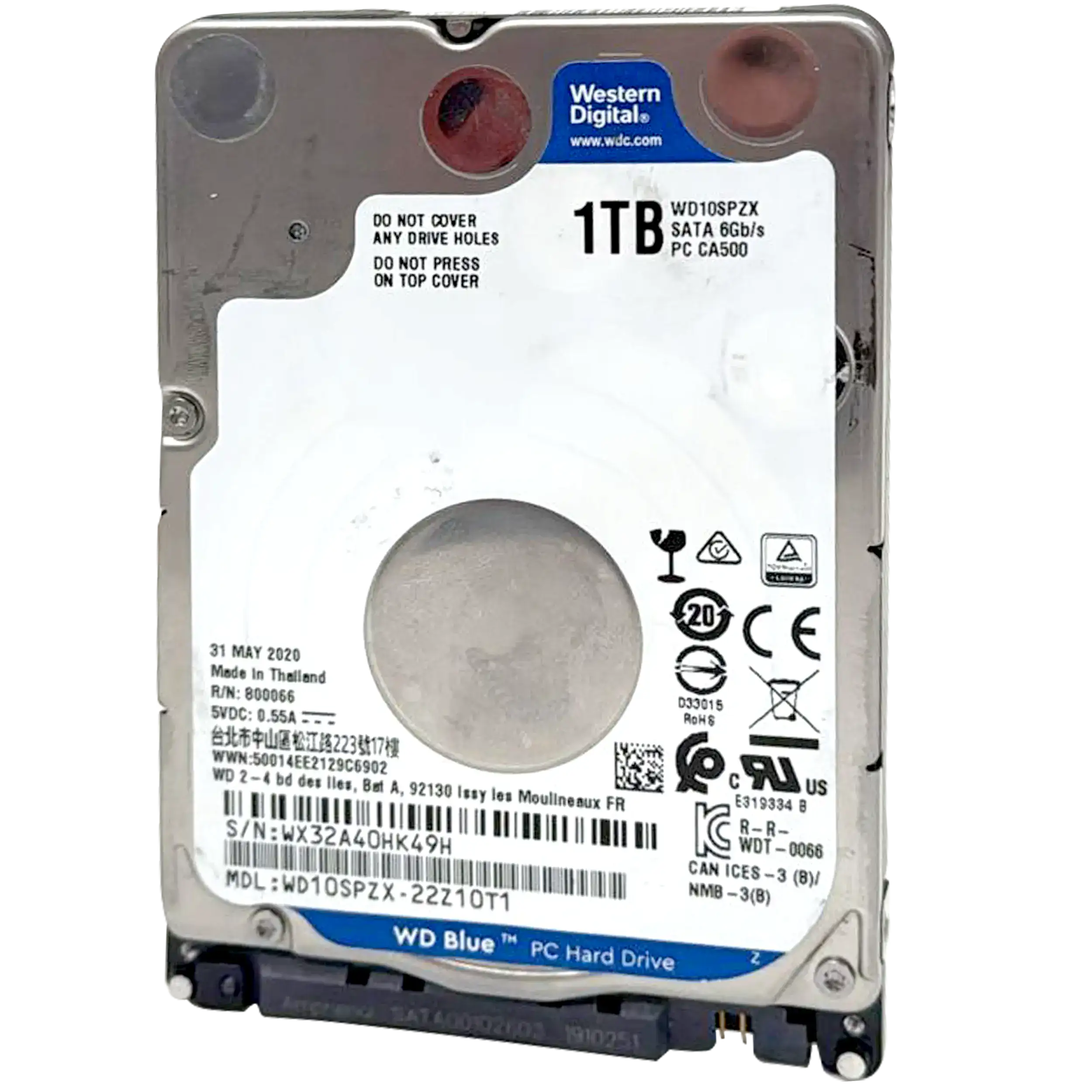 1TB WD Blue 2.5" HDD Internal Hard Drive - 5400 RPM (7mm) (Refurbished)