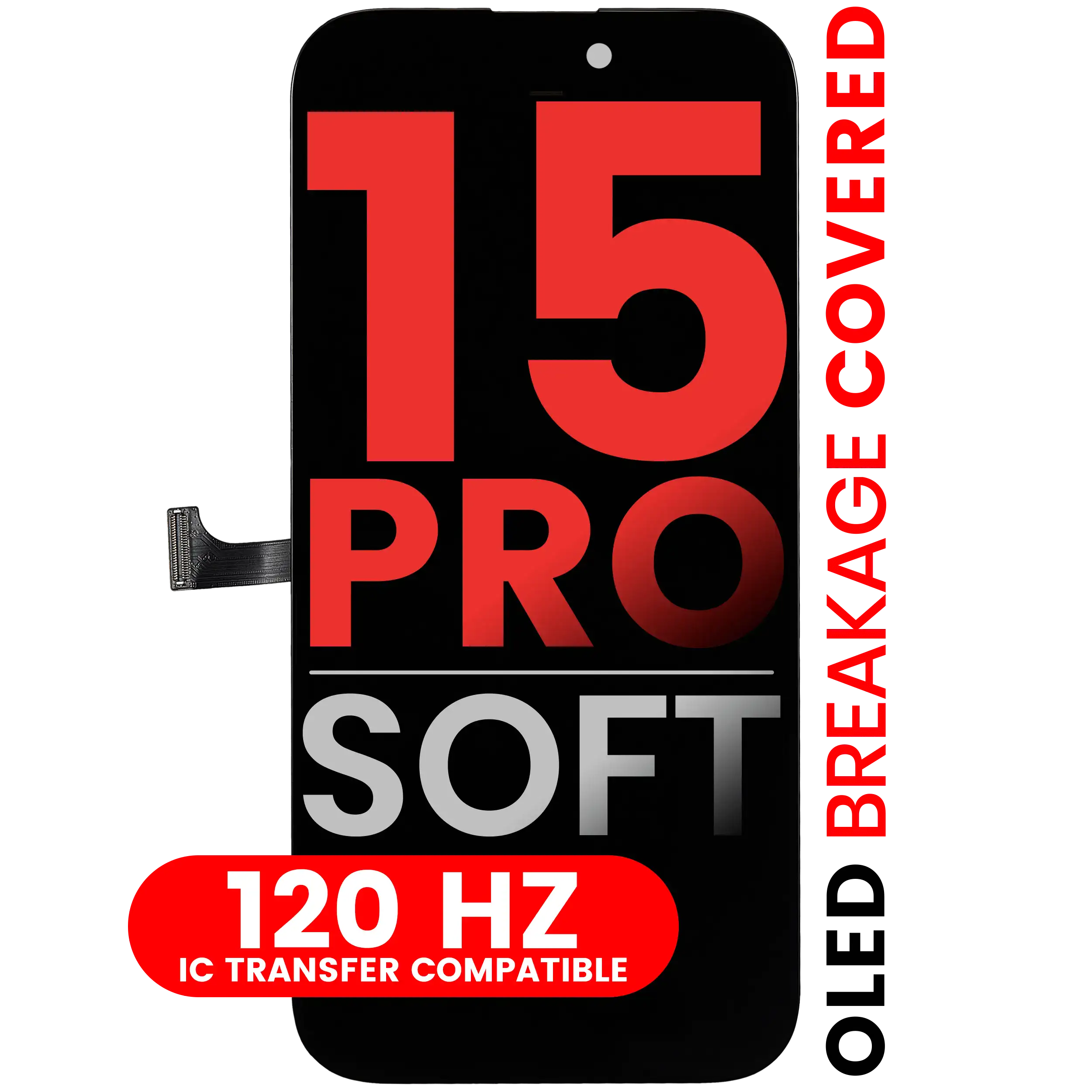 OLED Assembly For iPhone 15 Pro (Aftermarket Pro: XO7 Soft) (120HZ)