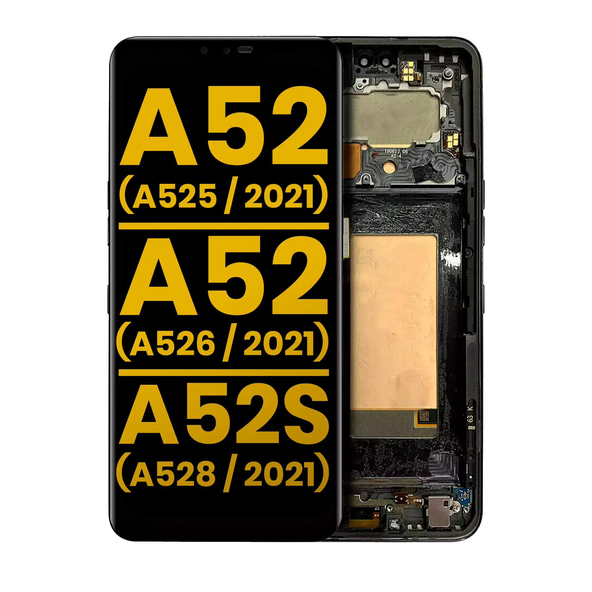OLED Assembly With Frame For Samsung Galaxy A52 4G (A525 / 2021) / A52 5G (A526 / 2021) / A52S 5G (A528 / 2021) (Refurbished) (Awesome Blue)
