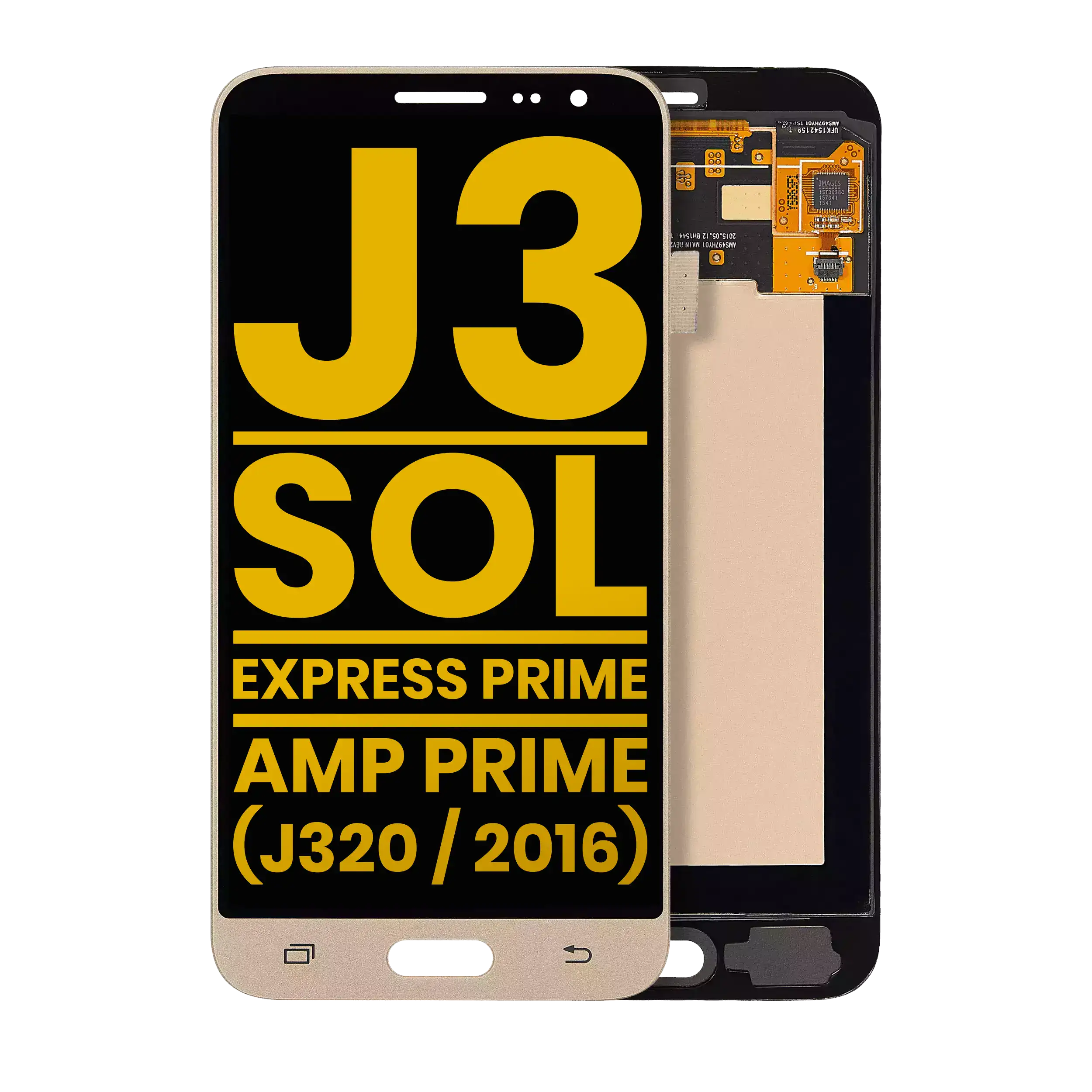 OLED Assembly Without Frame For Samsung Galaxy J3 / Sol 4G / Express Prime / Amp Prime (J320 / 2016) (Refurbished) (Gold)