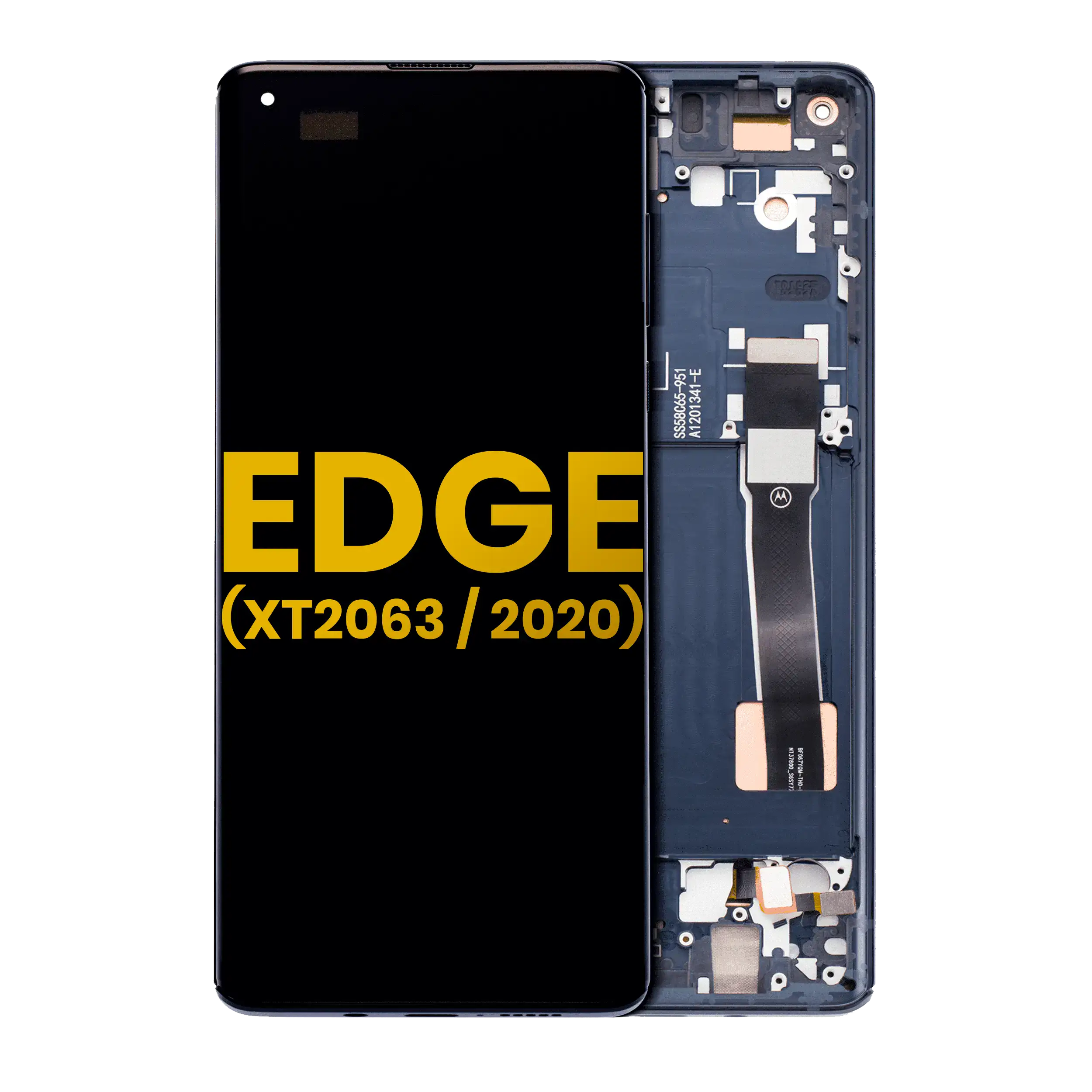 OLED Assembly With Frame For Motorola Edge 5G (XT2063 / 2020) (Refurbished) (Solar Black)