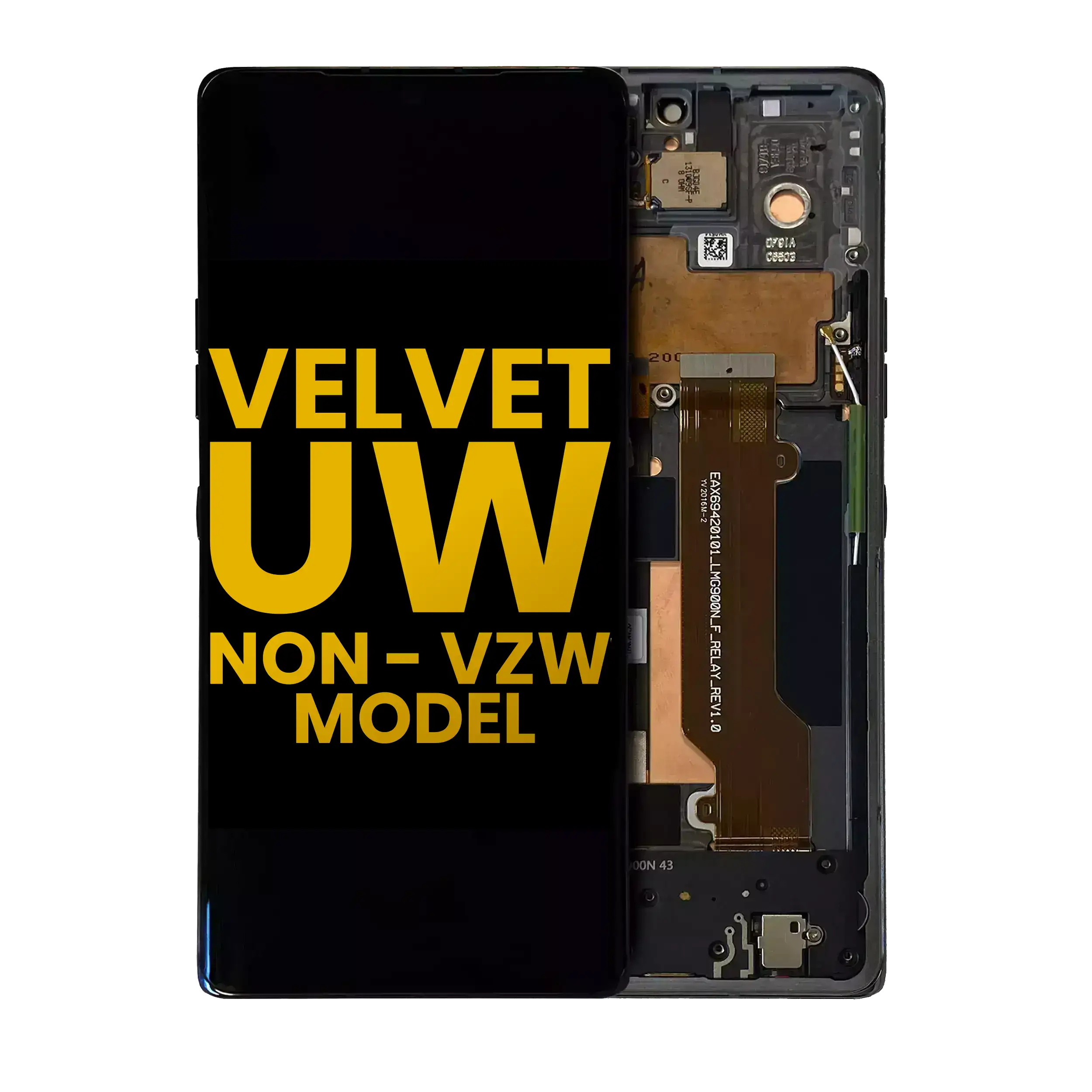 OLED Assembly With Frame For LG Velvet 5G (Non-Verizon 5G UW Frame) (Refurbished) (Black)